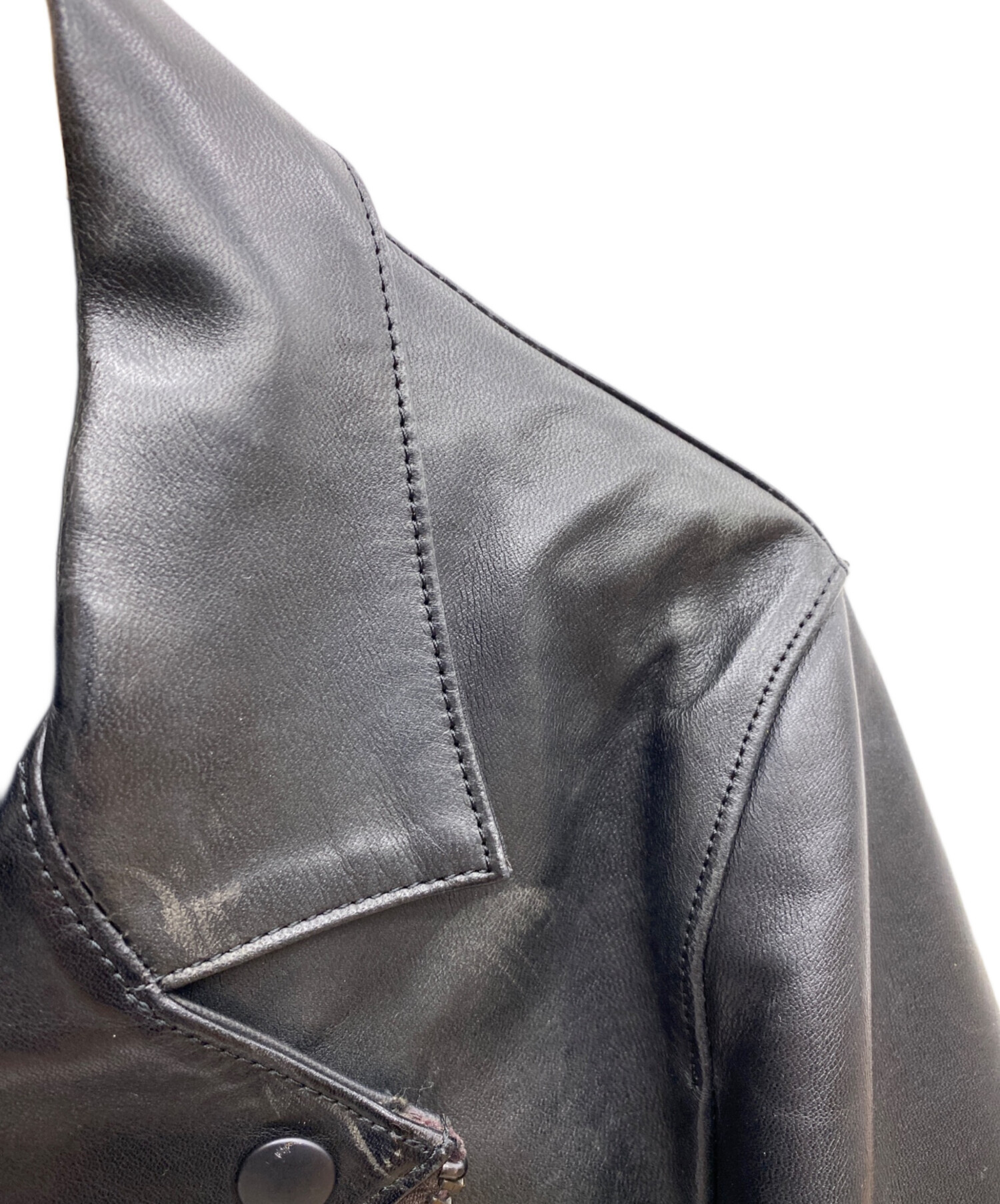 中古・古着通販】Name. (ネーム) HORSE HIDE JACKET ブラック