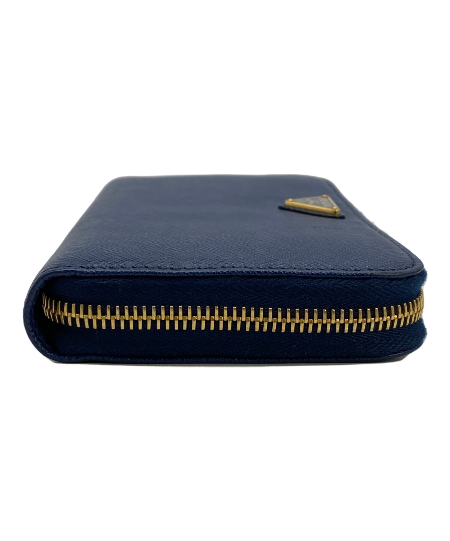 中古・古着通販】PRADA (プラダ) ラウンドファスナー財布 ブルー