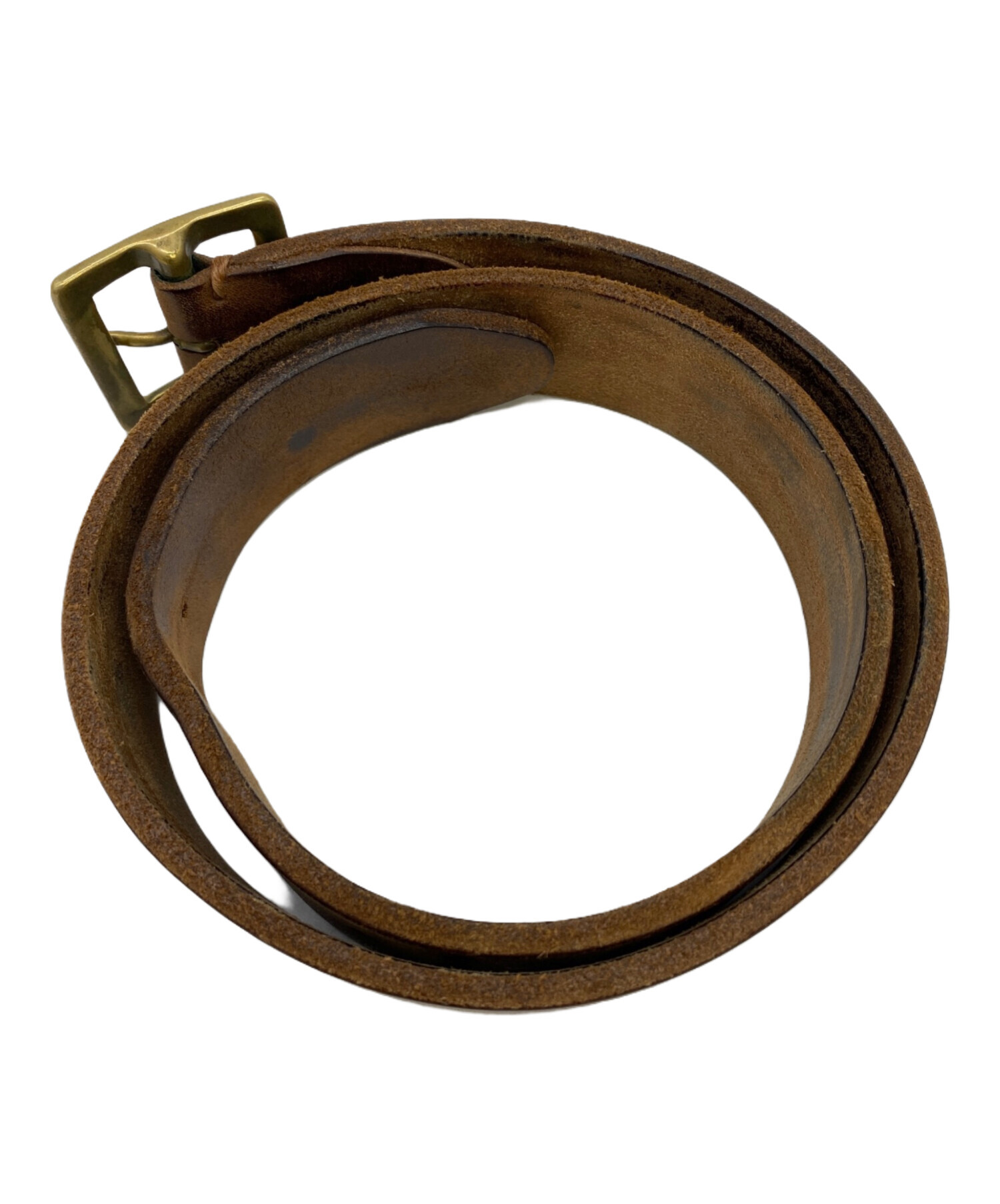 VISVIM ビズビム プレーン ベルト 革 真鍮バックル VISVIM ビズビム プレーン ベルト 革 真鍮バックル