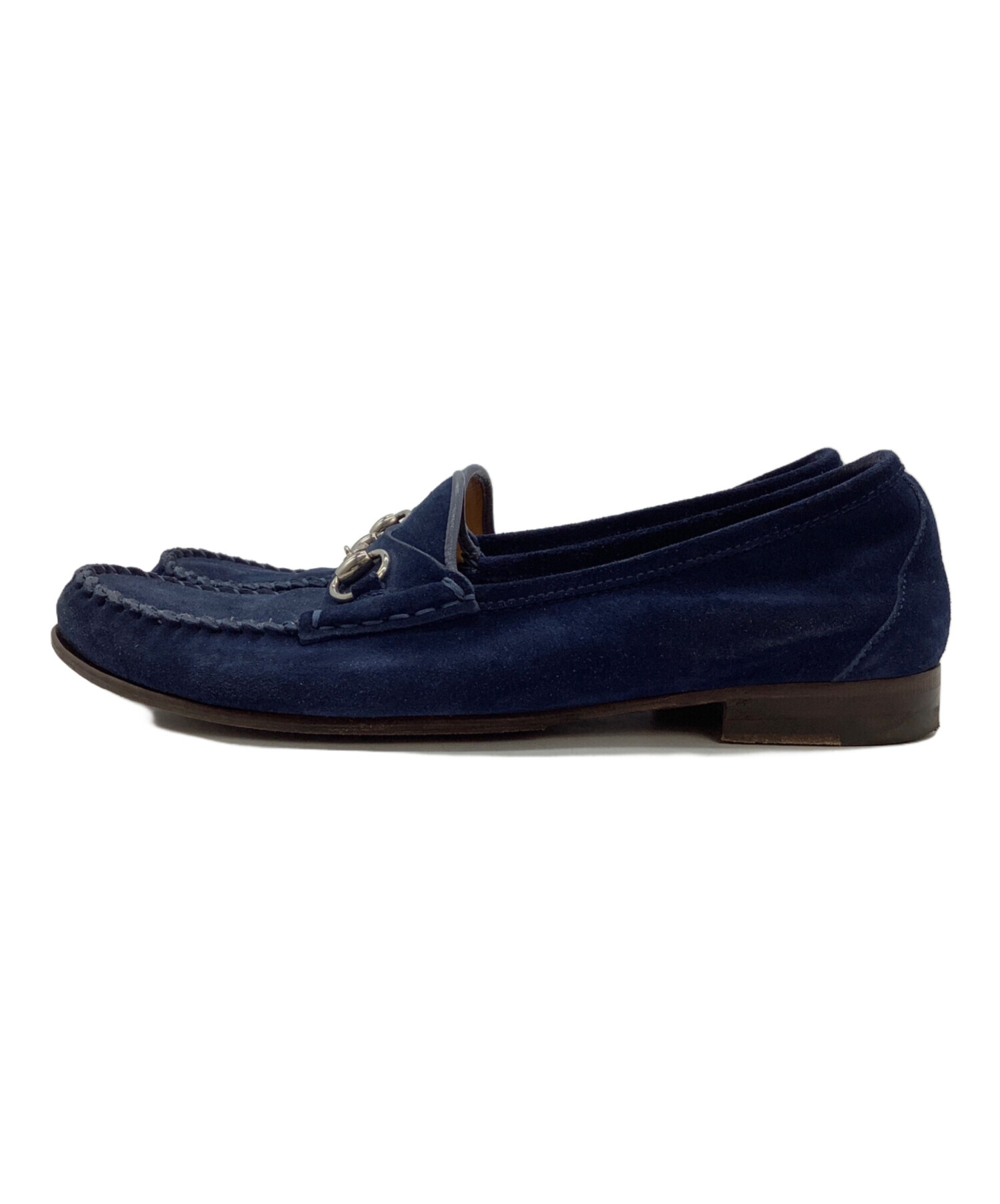 GUCCI ネイビー ローファー 6 中古・古着通販】GUCCI (グッチ) ローファー ネイビー サイズ:37 1/2