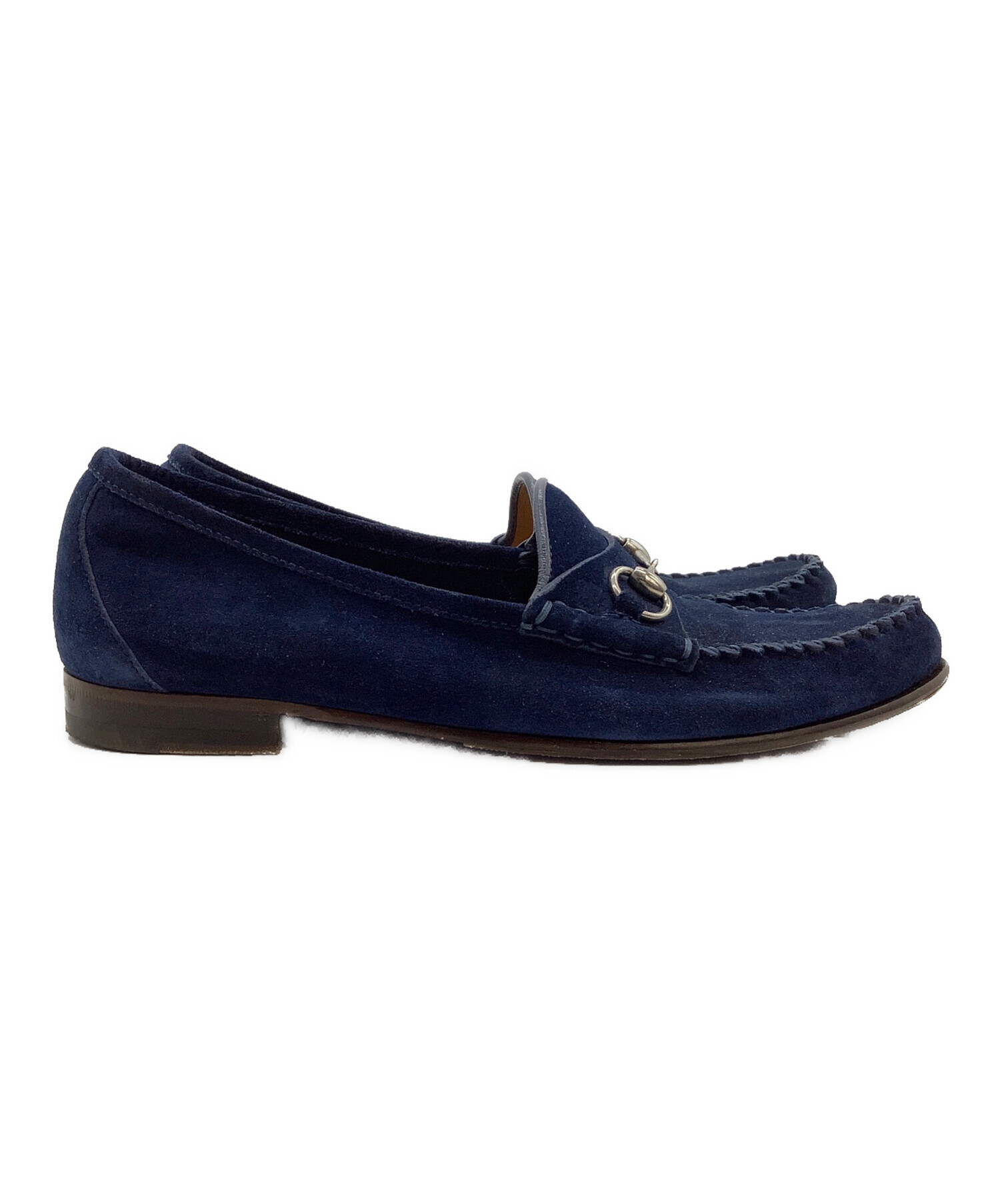 中古・古着通販】GUCCI (グッチ) ローファー ネイビー サイズ:37 1/2
