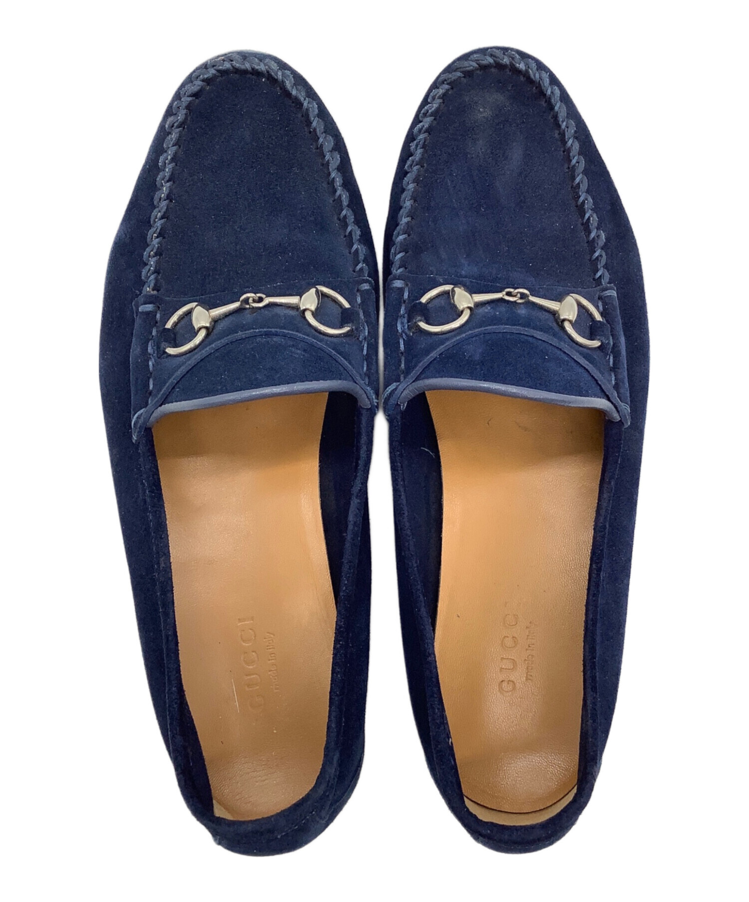 中古・古着通販】GUCCI (グッチ) ローファー ネイビー サイズ:37 1/2