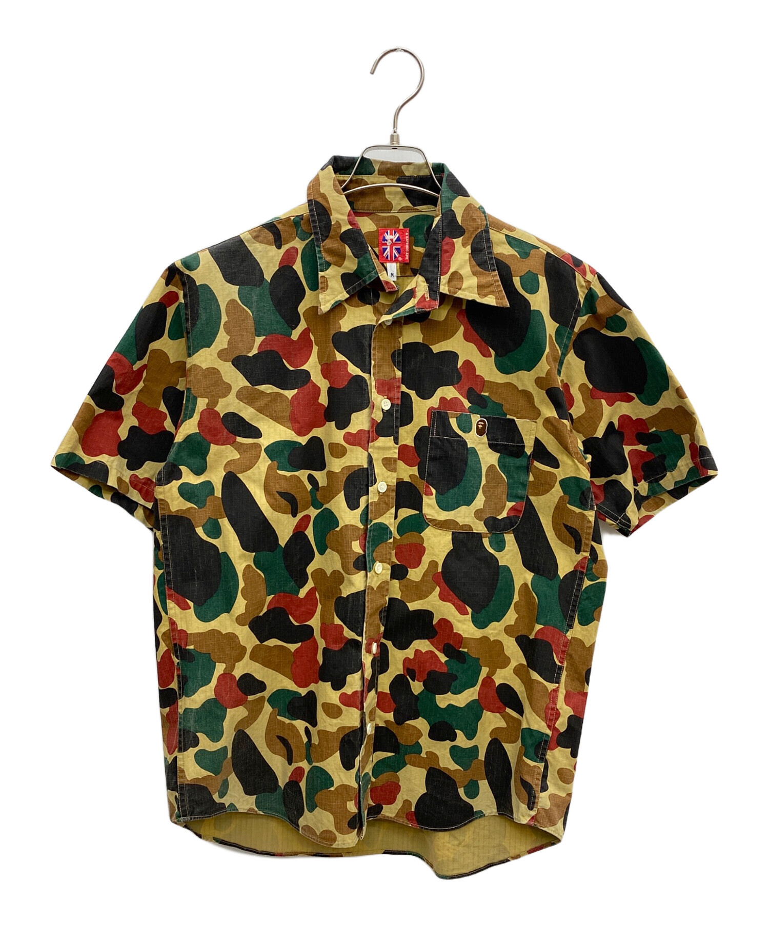アベイシングエイプ 半袖ポロシャツ 迷彩 カモフラ 刺繍ロゴ XLサイズ A BATHING APE（アベイシングエイプ） ポロシャツ COLOR CAMO LARGE