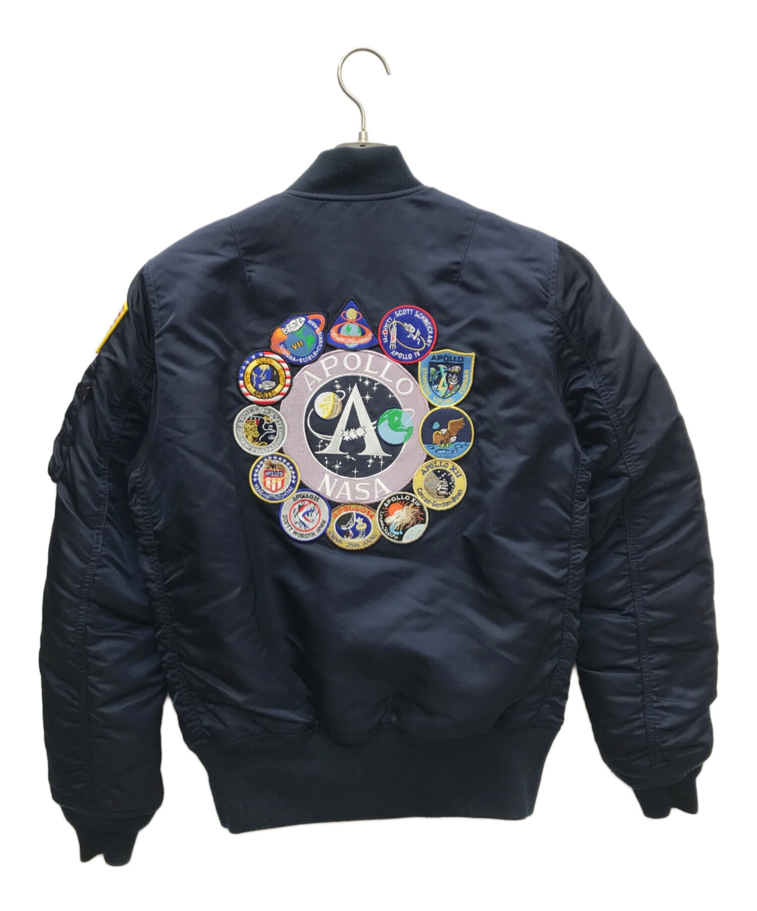 中古・古着通販】ALPHA (アルファ) ワッペンMA-1ジャケット ネイビー