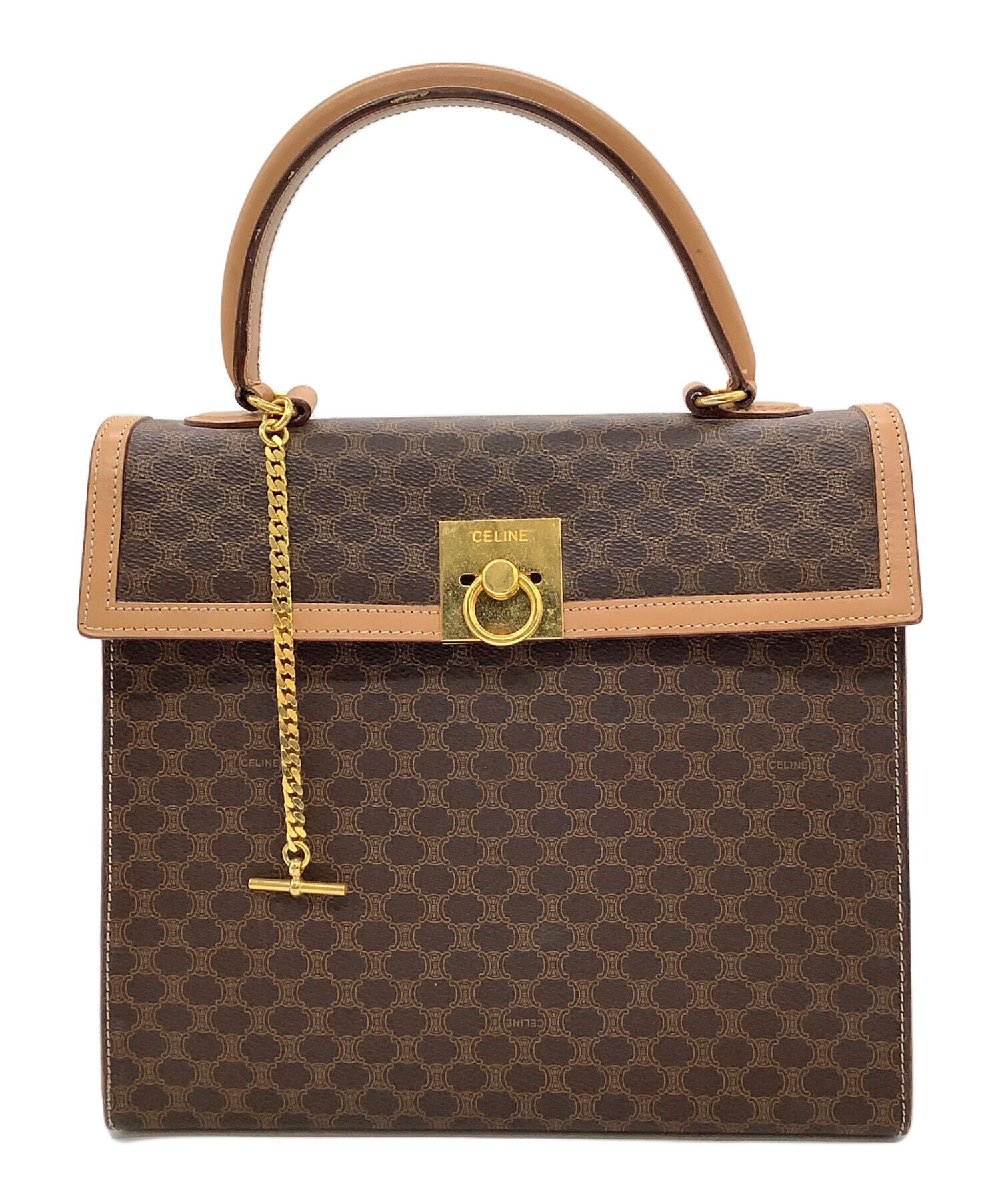 VINTGAE CELINE マカダム柄 ハンドバッグ ブラウン VINTGAE CELINE マカダム柄 ハンドバッグ ブラウン - メルカリ