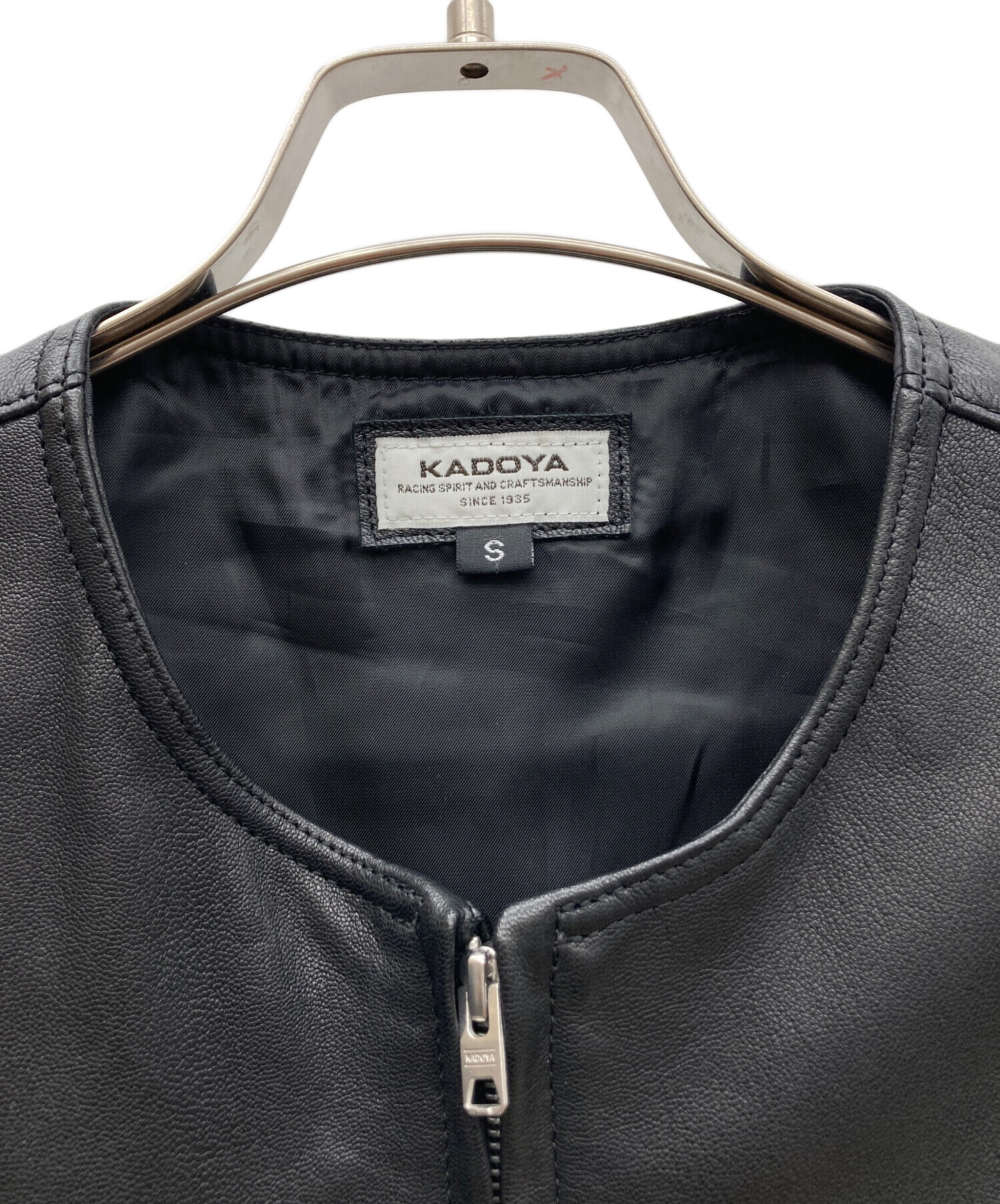 KADOYA レザーベスト　K'SLEATHER 　ブラック　LLサイズ 中古・古着通販】KADOYA (カドヤ) レザーベスト ブラック サイズ:S