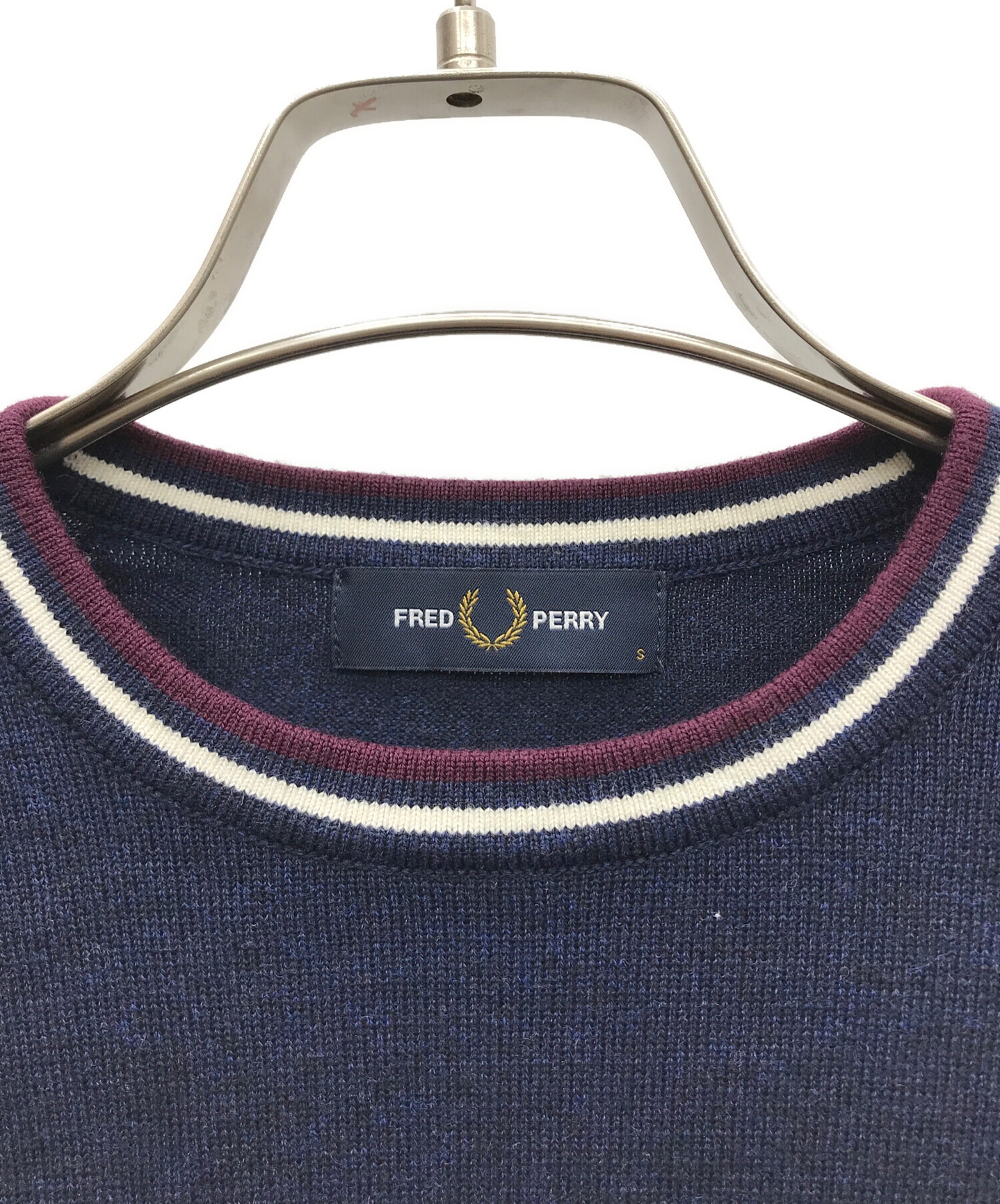 中古・古着通販】FRED PERRY (フレッドペリー) 薄手ニット ネイビー