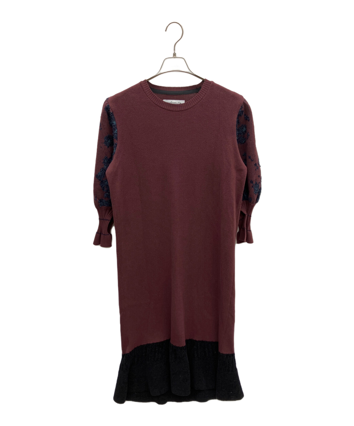 malamute マラミュート ワンピース レディース 【古着】【中古】 中古・古着通販】malamute (マラミュート) 長袖ワンピース ワイン
