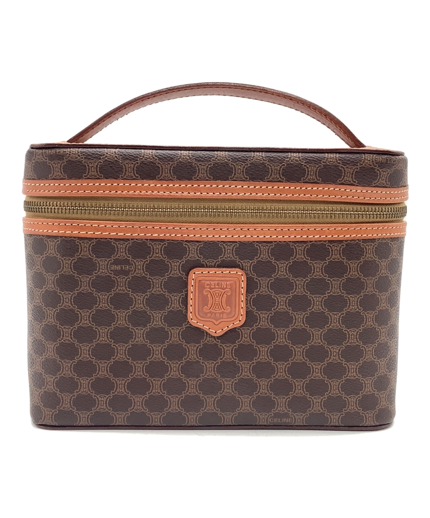 中古・古着通販】CELINE (セリーヌ) マカダム バニティバッグ ブラウン