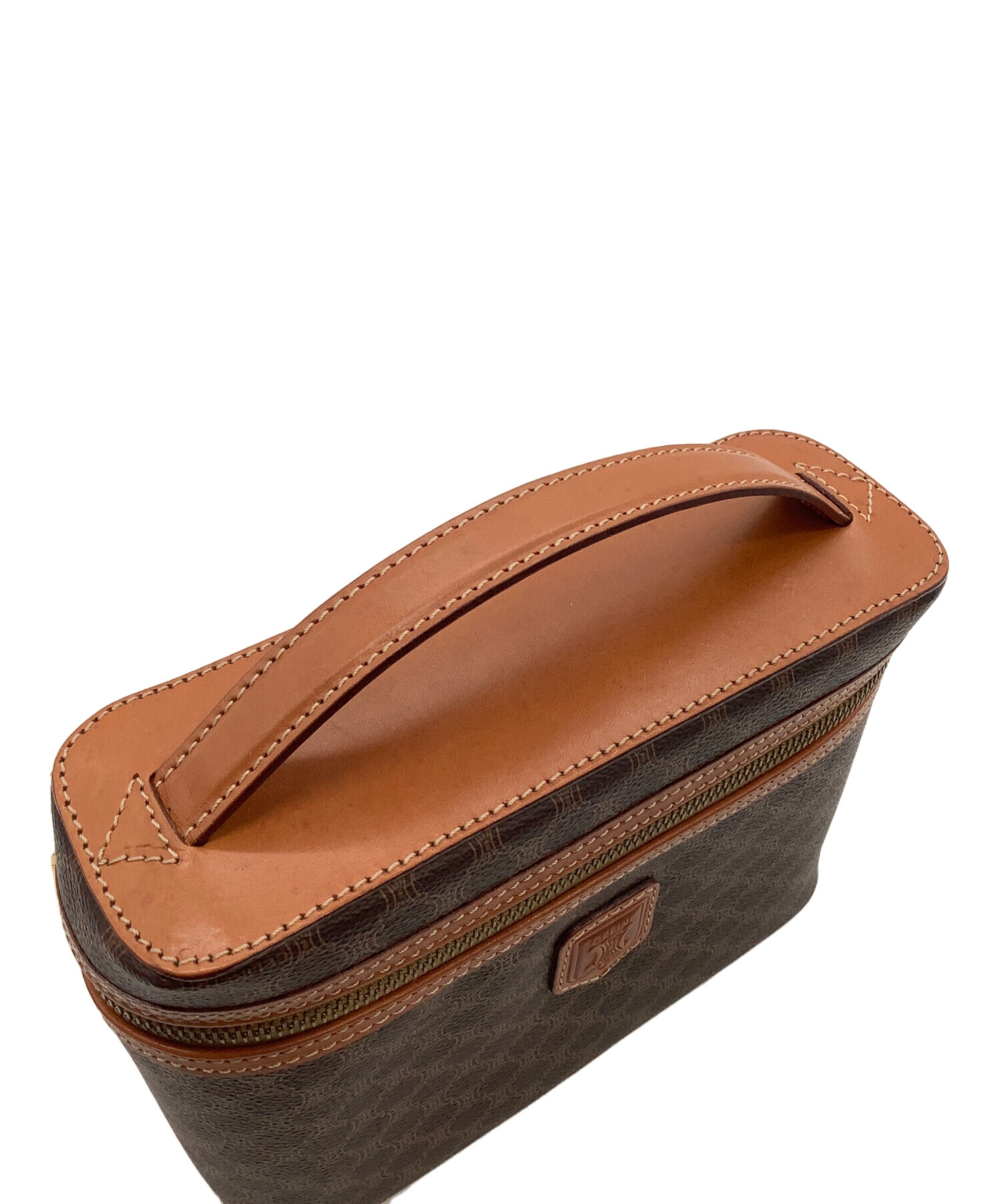 中古・古着通販】CELINE (セリーヌ) マカダム バニティバッグ ブラウン 