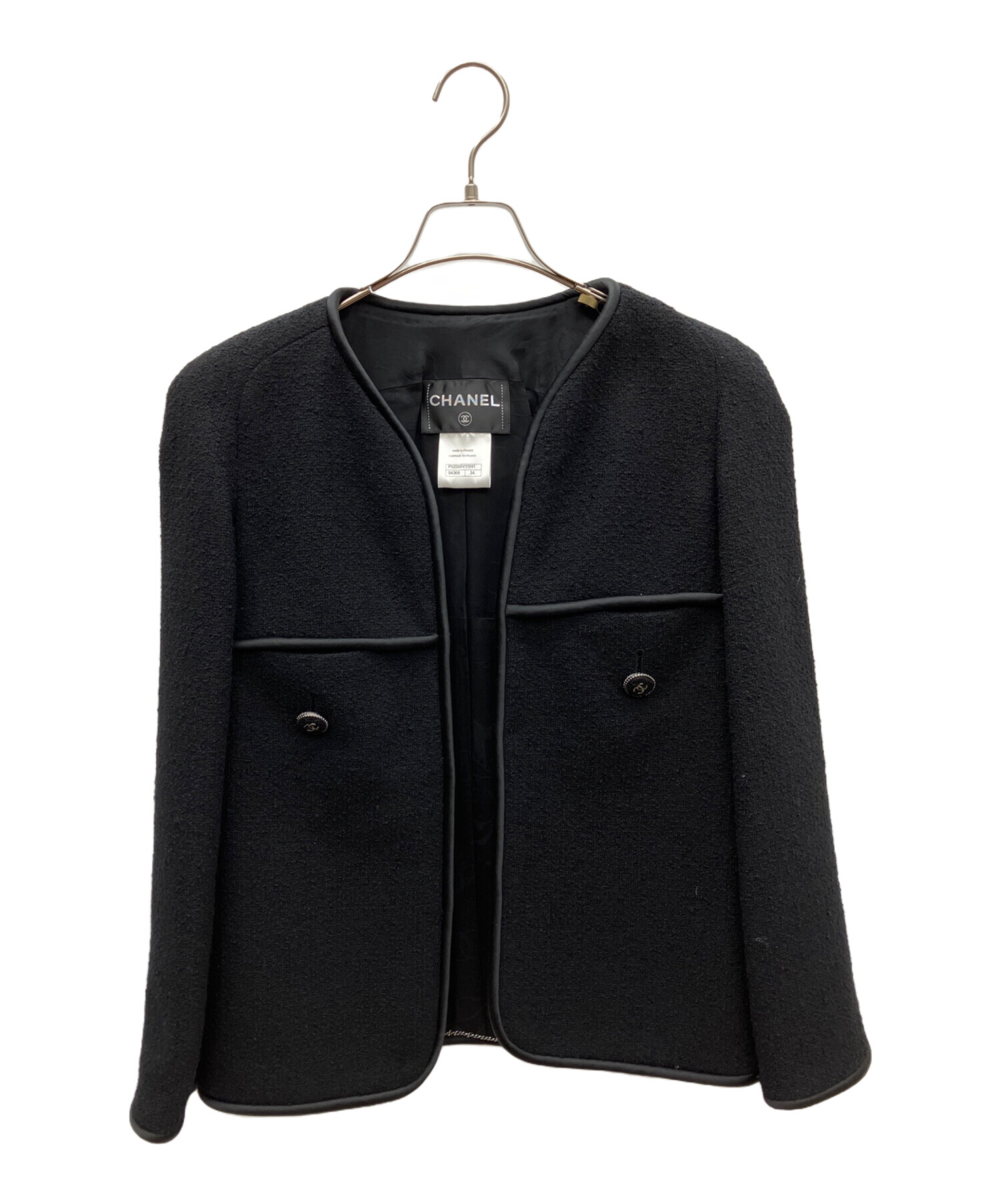 中古・古着通販】CHANEL (シャネル) ツイードジャケット ブラック