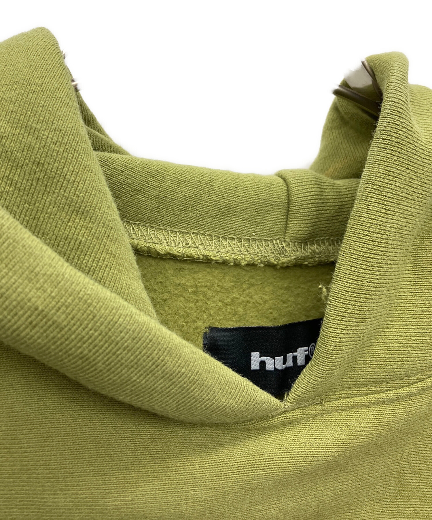 中古・古着通販】HUF (ハフ) プルオーバーパーカー グリーン サイズ:S 