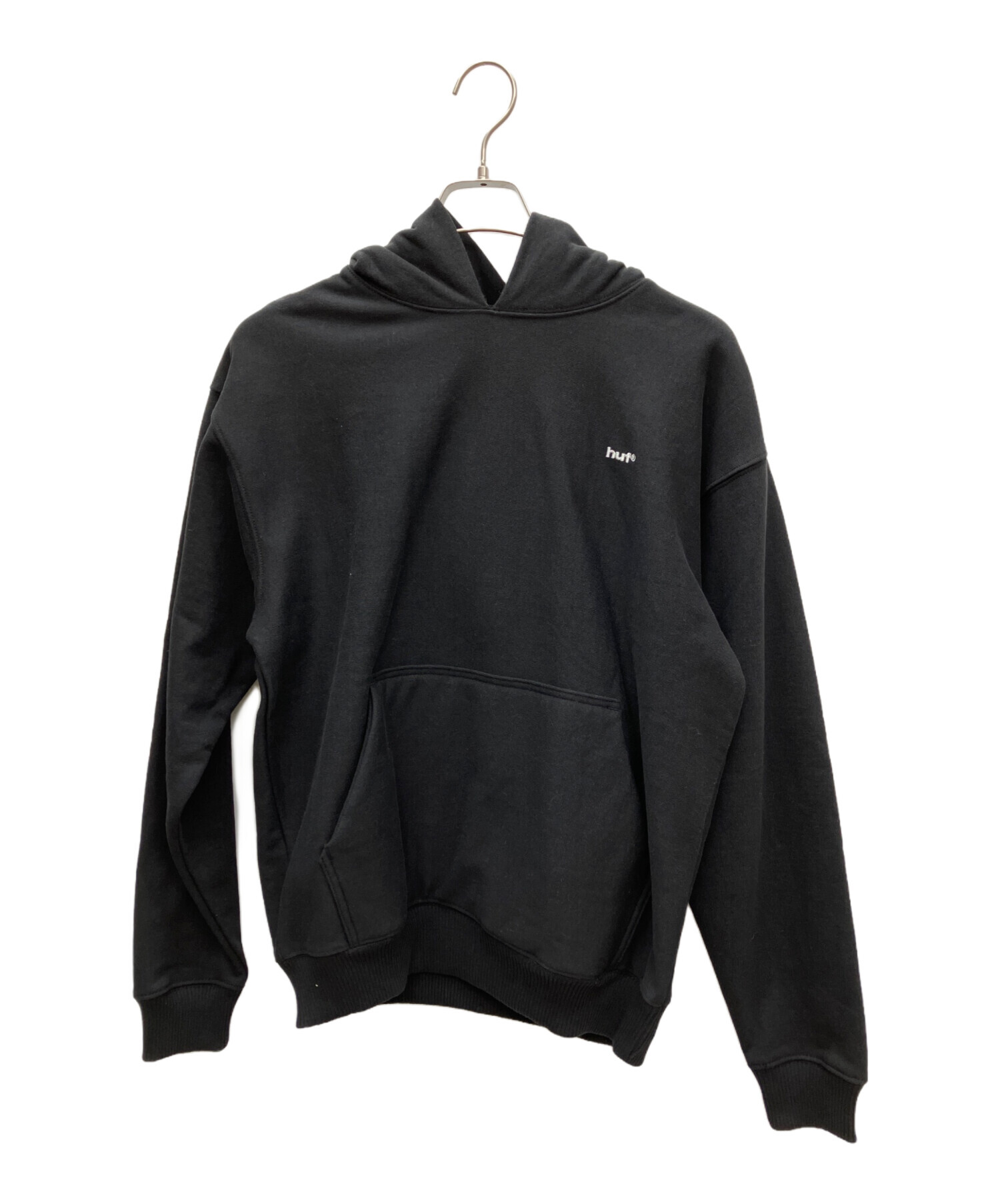 中古・古着通販】HUF (ハフ) プルオーバーパーカー ブラック サイズ:S 