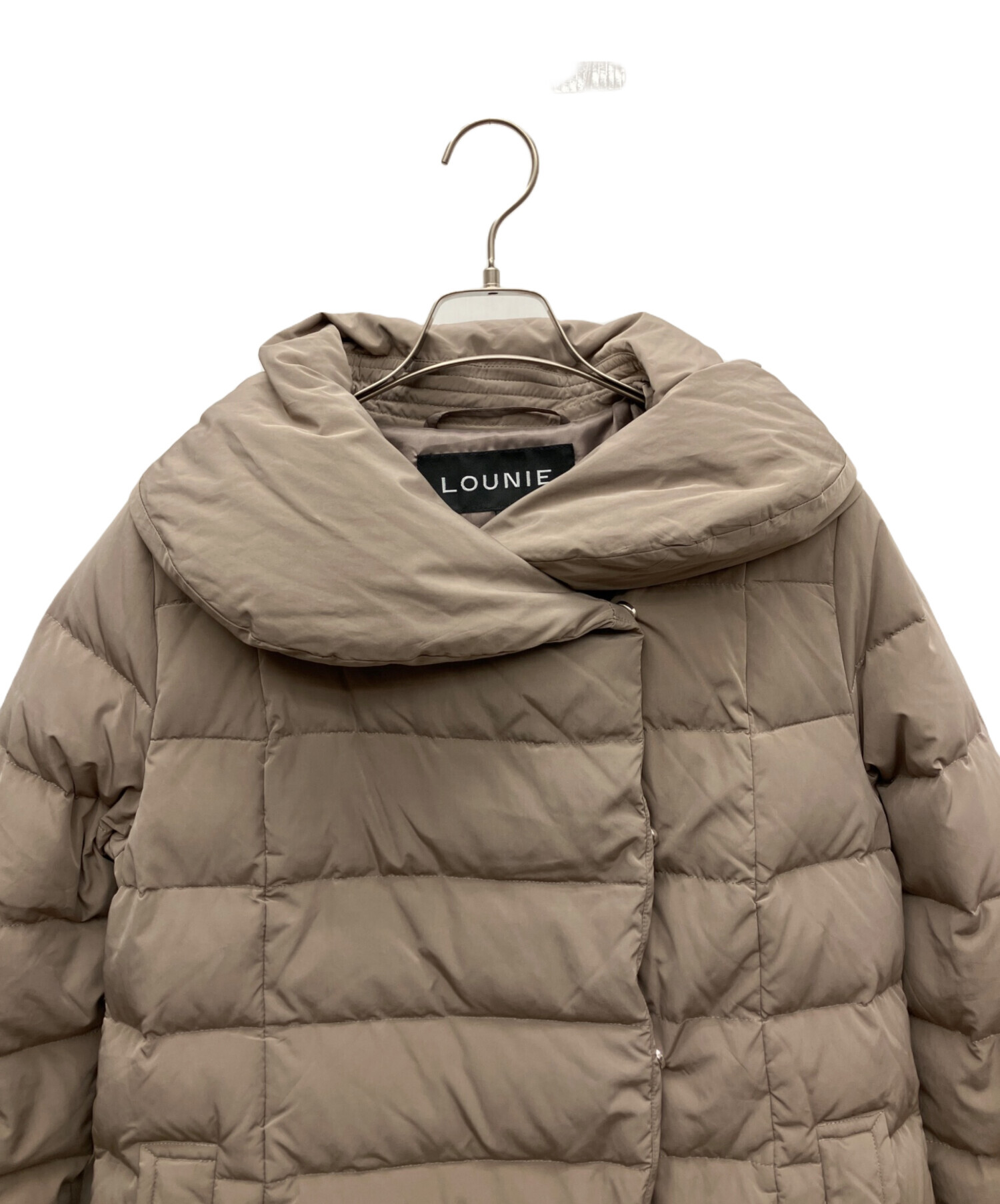 【LOUNIE】ショートダウンコート サイズ38 グレージュ 中古・古着通販】LOUNIE (ルーニー) ダウンコート グレージュ サイズ