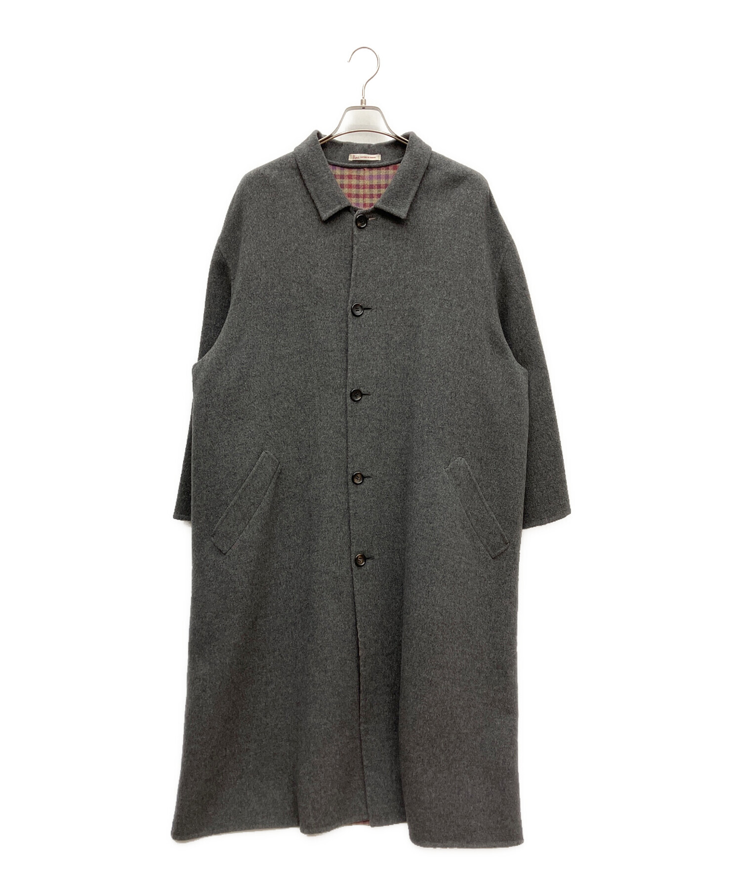 中古・古着通販】PAPAS (パパス) カシミヤコート グレー サイズ:SIZE L