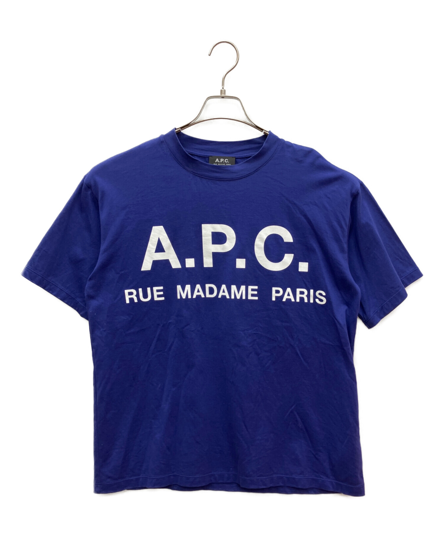 中古・古着通販】A.P.C. (アーペーセー) ロゴTシャツ ネイビー サイズ
