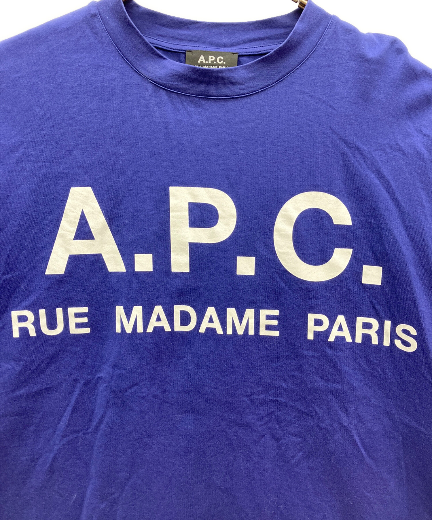 中古・古着通販】A.P.C. (アーペーセー) ロゴTシャツ ネイビー サイズ
