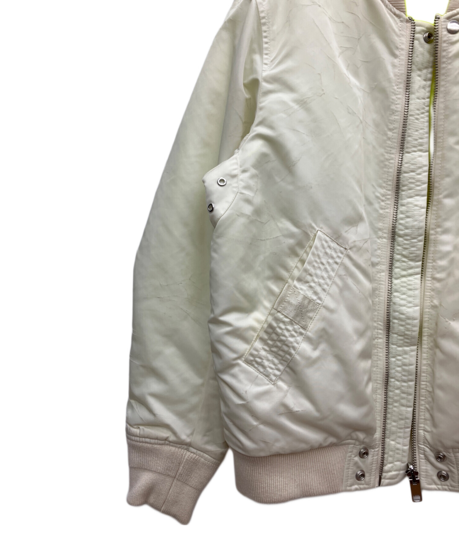 未使用 ディーゼル ブルゾン MA-1 ラムレザージャケット ダメージ加工 中古・古着通販】DIESEL (ディーゼル) リバーシブルダメージ加工MA-1