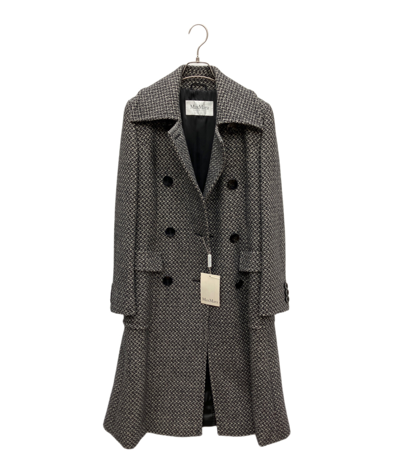 【美品】MaxMaraマックスマーラ トレンチコート ロング ブラック Mサイズ 中古・古着通販】MaxMara (マックスマーラ) ロングコート