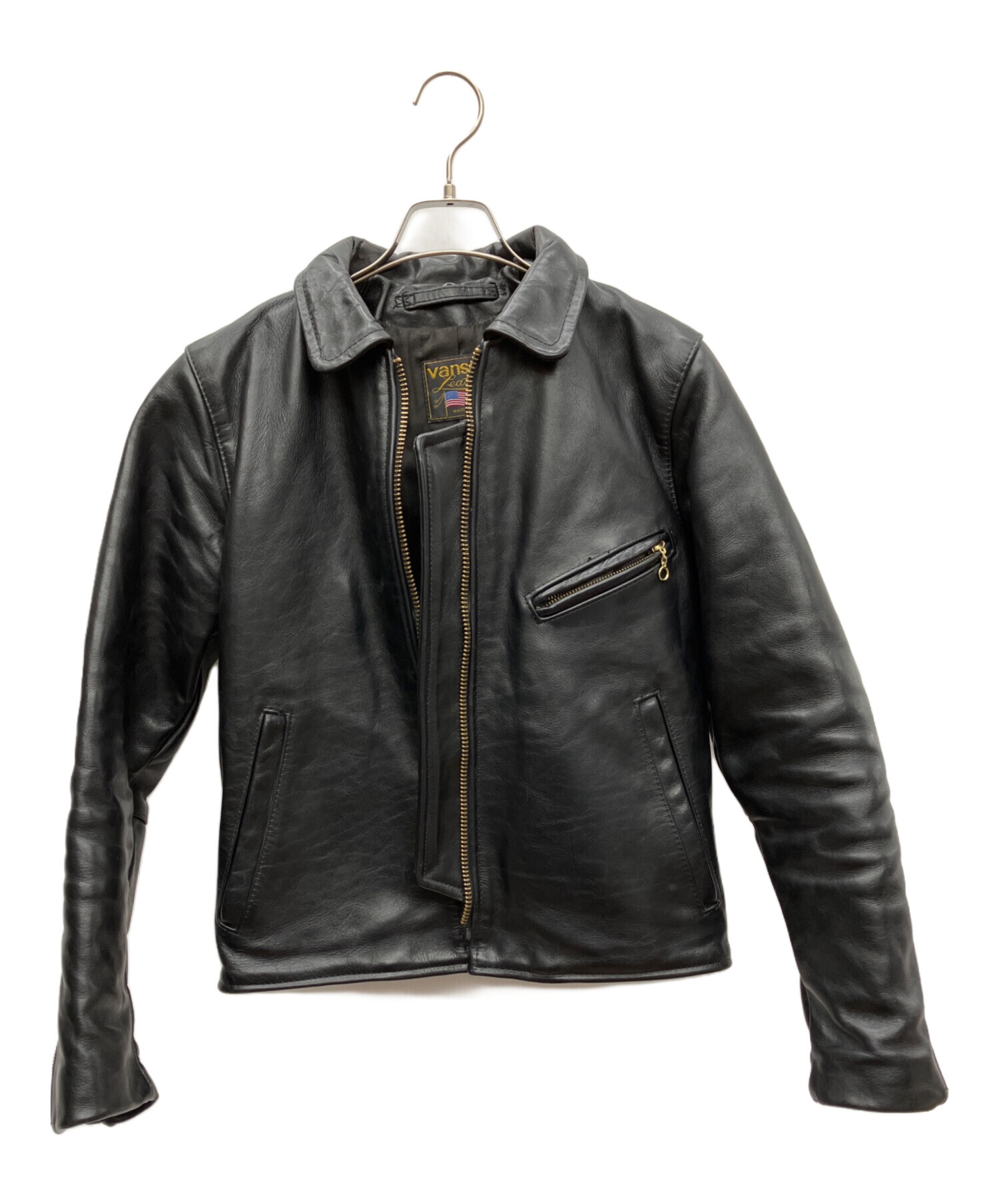 旧黒タグ VANSON モデル F 中古・古着通販】VANSON (バンソン) レザージャケット ブラック サイズ