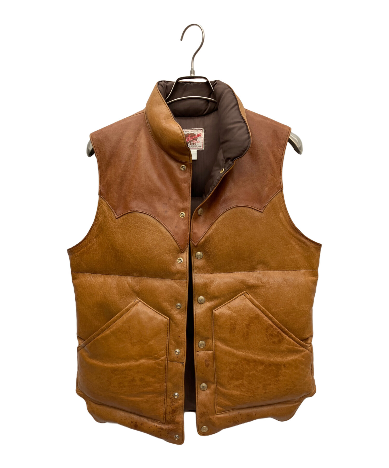 California Mfg Co. レザーダウンベスト M 中古・古着通販】california mfg co (カリフォルニア