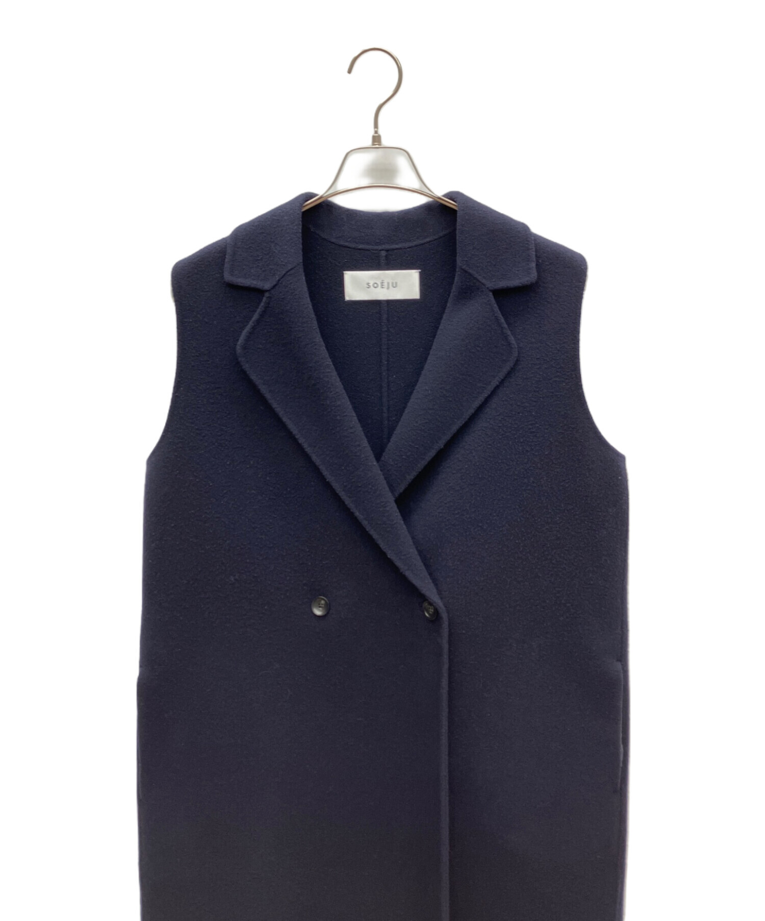 中古・古着通販】SOEJU (ソージュ) ウールリバーロングジレ ネイビー