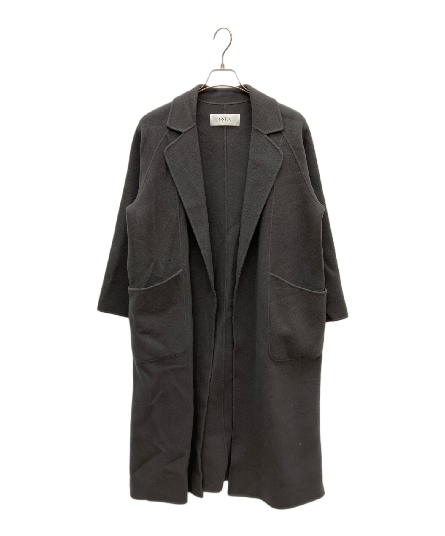 中古・古着通販】SOEJU (ソージュ) ウールリバーローブコート グレー