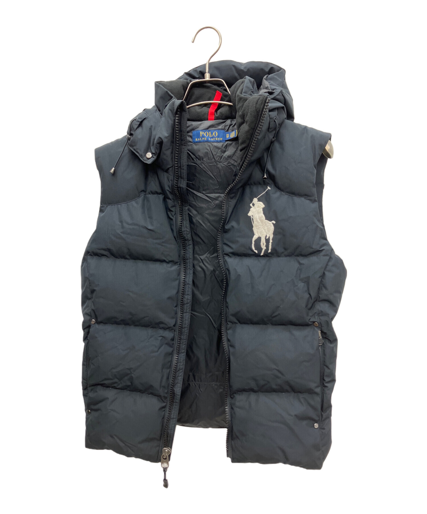 POLO RALPHLAUREN ダウンベスト　ビックポニー刺繍　黒 中古・古着通販】POLO RALPH LAUREN (ポロ・ラルフローレン) ビッグ