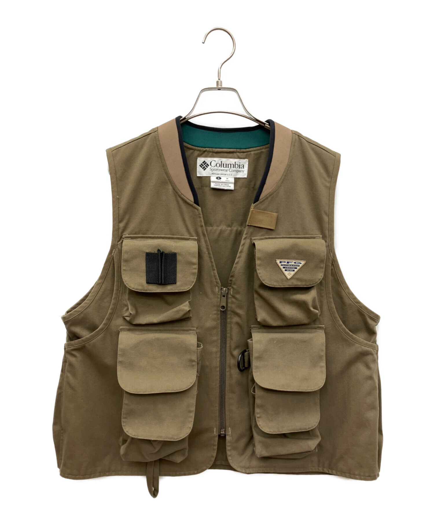 旧ロゴ　コロンビア Columbia フィッシングベスト　ジャケット　レトロ 中古・古着通販】Columbia (コロンビア) フィッシングベスト オリーブ