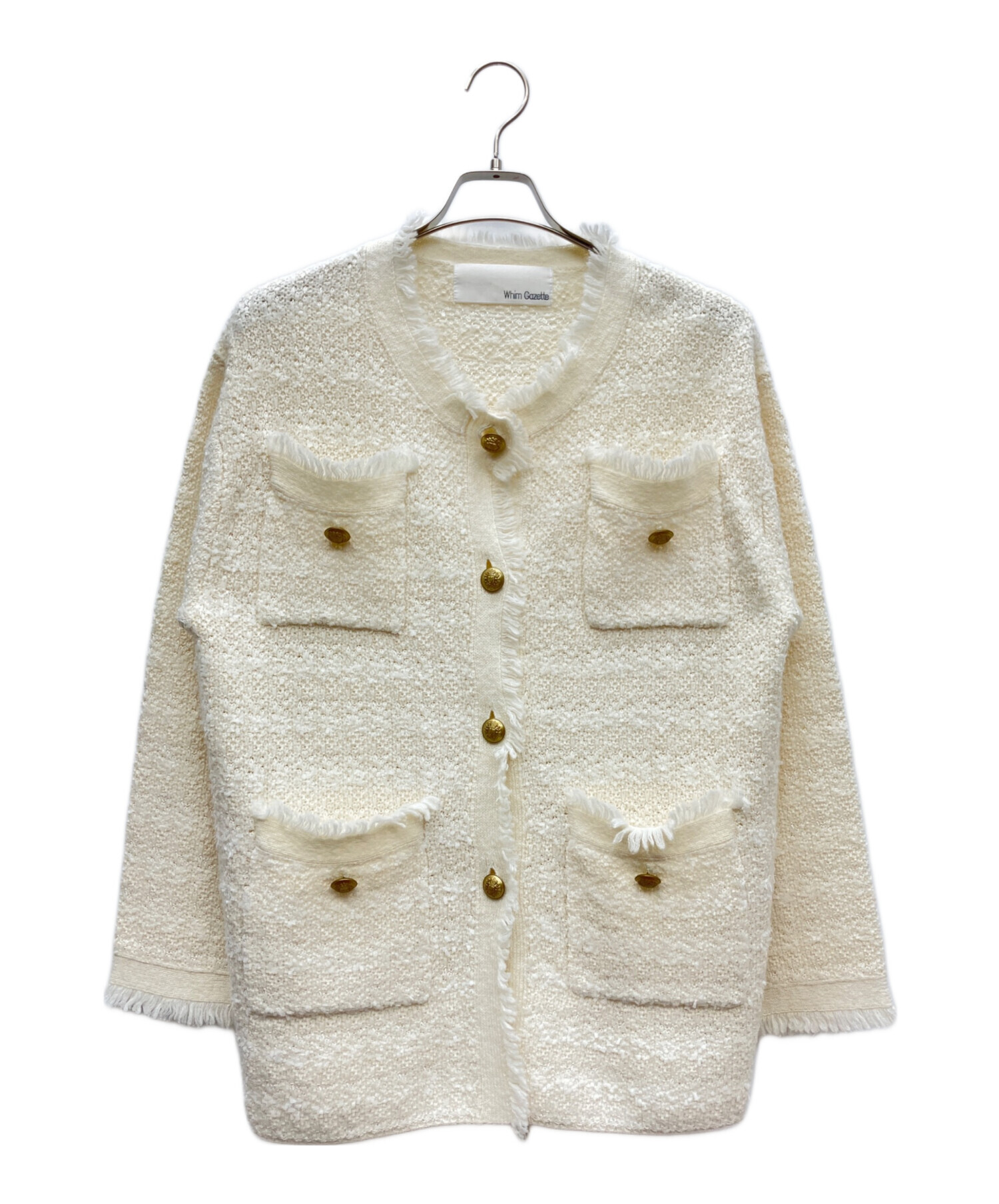 【未使用タグ付き】WhimGazette 25ss ツイード ニット ジャケット Whim Gazette(ウィム ガゼット)のツイードニットジャケット通販