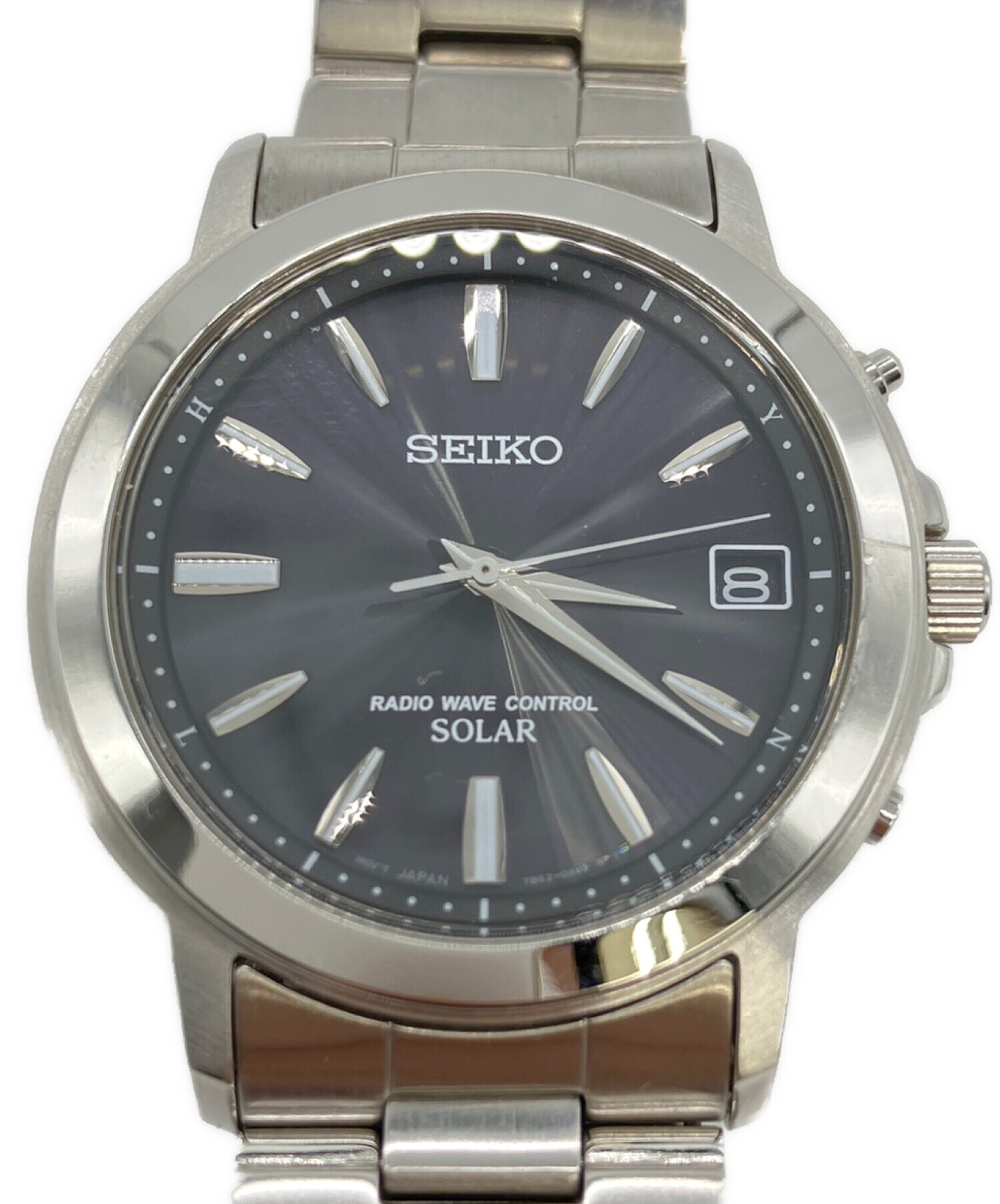 中古・古着通販】SEIKO (セイコー) ソーラー電波腕時計 ブラック 