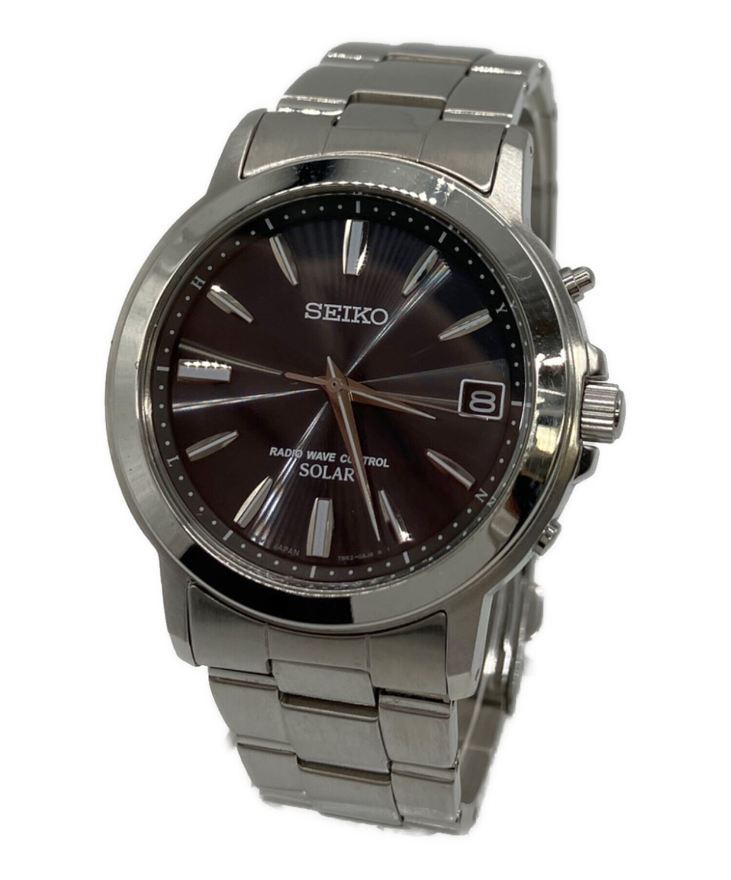 中古・古着通販】SEIKO (セイコー) ソーラー電波腕時計 ブラック