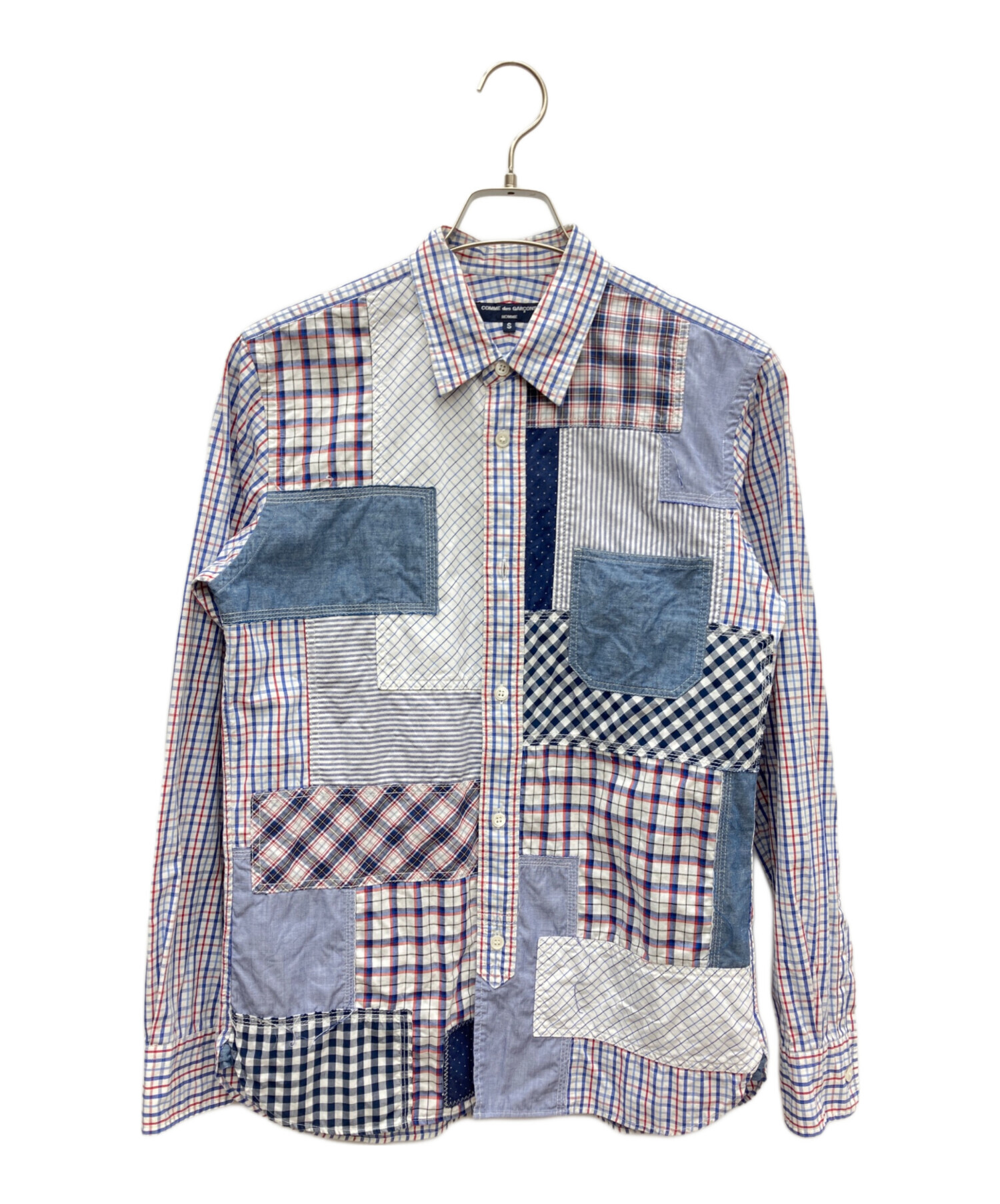 【COMME des GARCONS SHIRT】異素材パッチワークシャツ 中古・古着通販】COMME des GARCONS (コムデギャルソン) パッチワーク