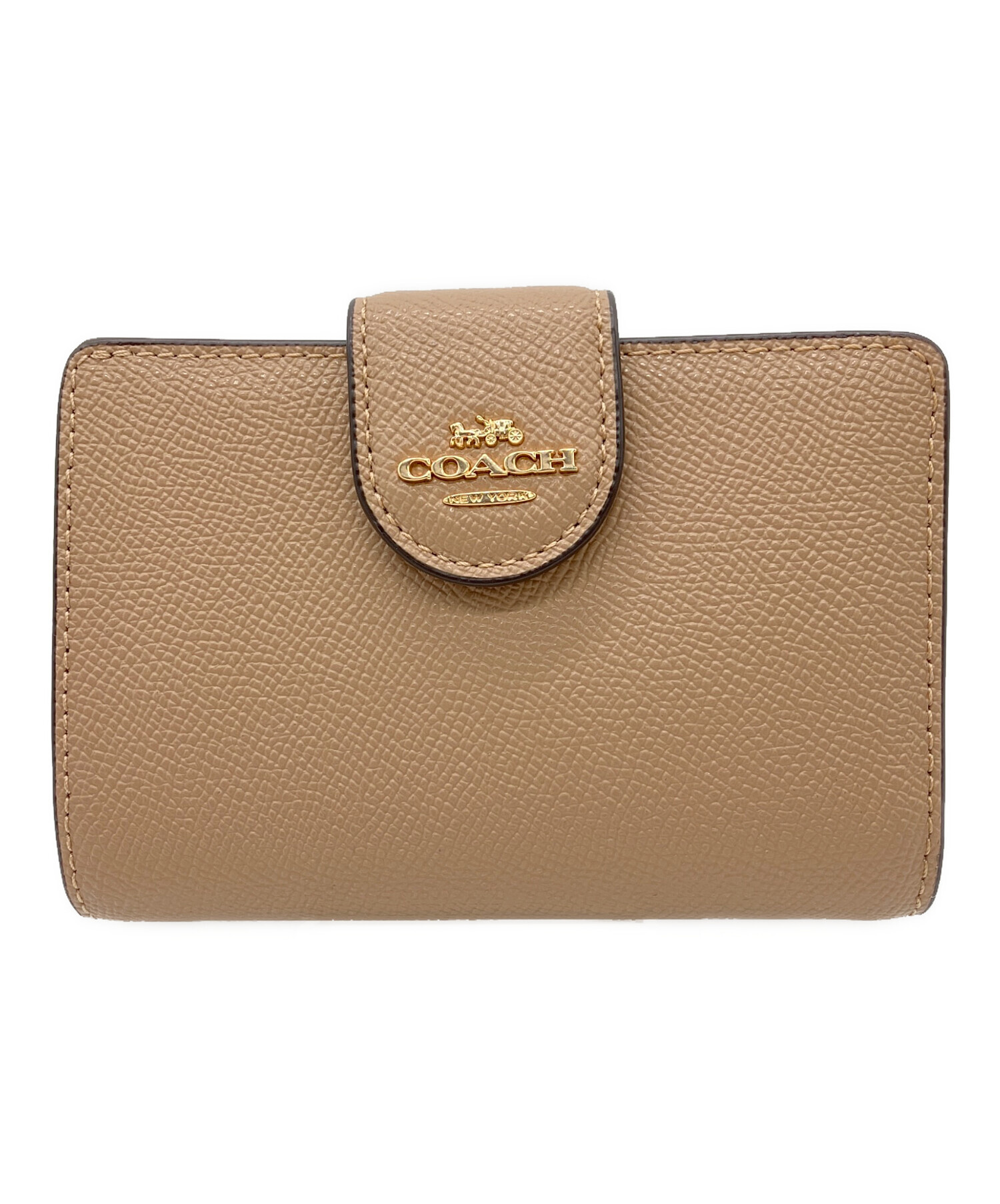 中古・古着通販】COACH (コーチ) 2つ折り財布 ベージュ 未使用品