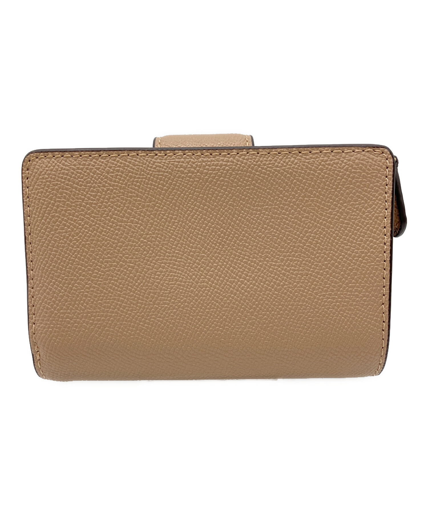 【即日発送・新品未使用】COACH 二つ折り財布 ベージュ 中古・古着通販】COACH (コーチ) 2つ折り財布 ベージュ 未使用品