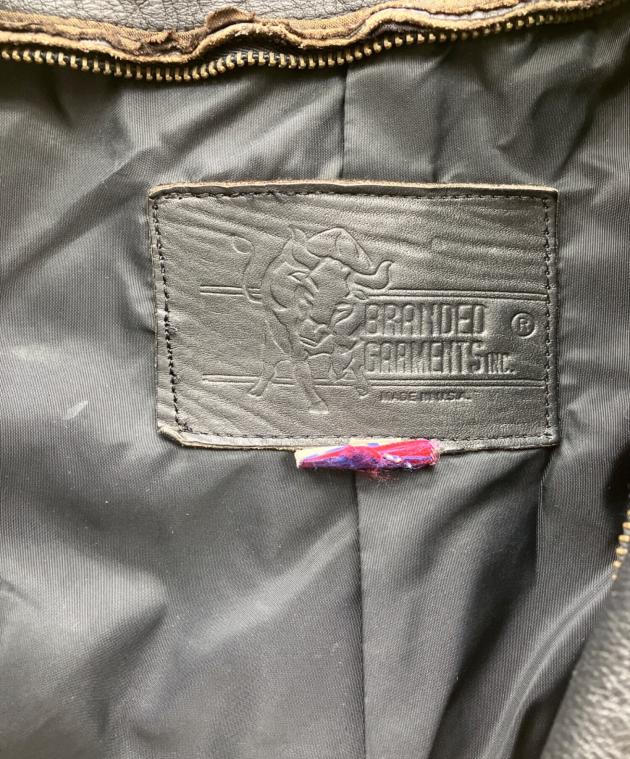 ダブルライダースジャケット サイズ38 BRANDED GARMENTSと同型？ BRANDED GARMENTS◇ダブルライダースジャケット/--/レザー/BLK