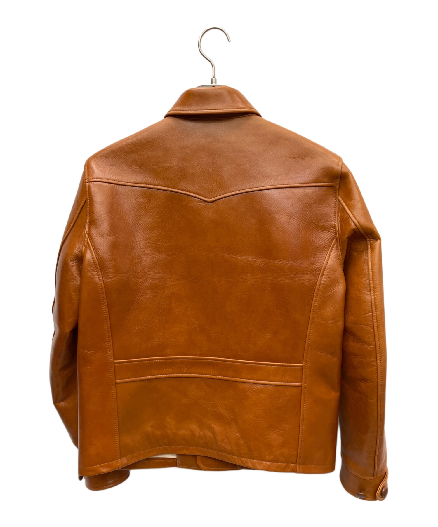 最高級　オルゲイユ　レザーベスト　キャメル　本革　金ボタン　牛革　日本製　38 中古・古着通販】ORGUEIL (オルゲイユ) レザージャケット キャメル