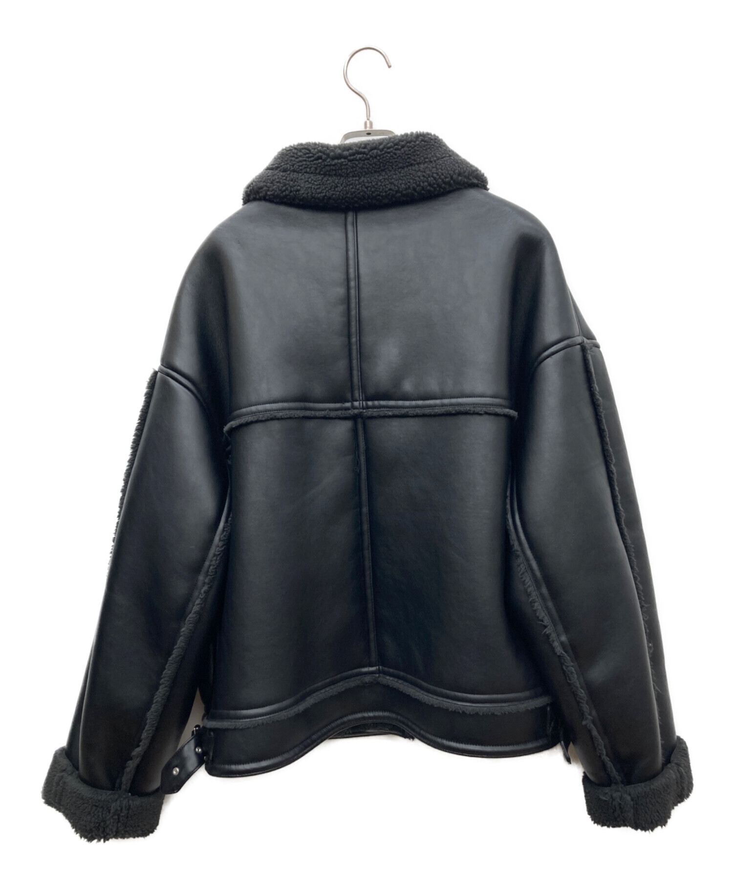 【新品未使用】ブラック レザージャケット JEANASIS（ジーナシス） 中古・古着通販】JEANASIS (ジーナシス) フェイクレザーブルゾン