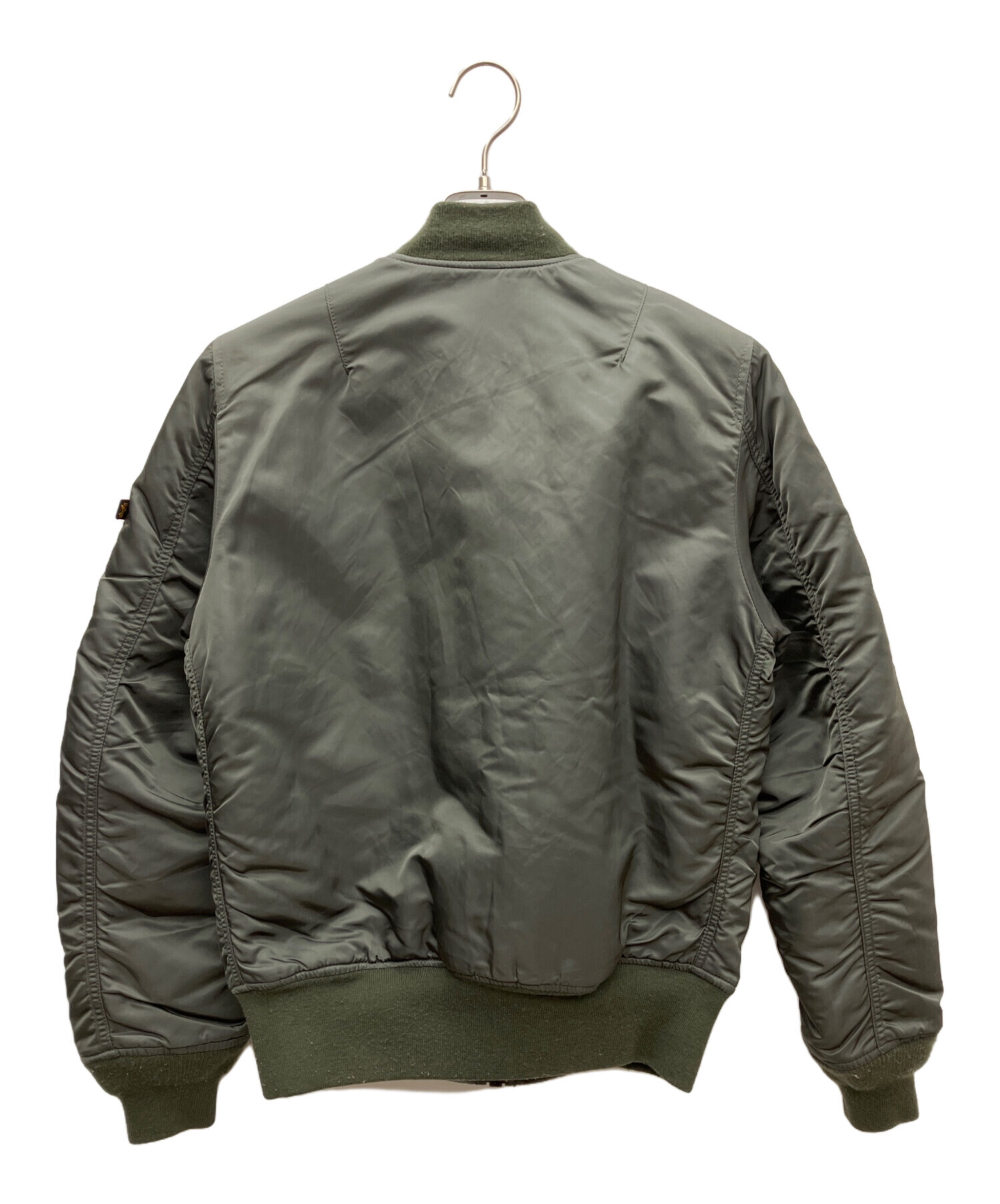 MA-1スタイルジャケット グリーン　リバーシブル　alpha アルファ　古着 MA-1スタイルジャケット グリーン リバーシブル alpha アルファ 古着