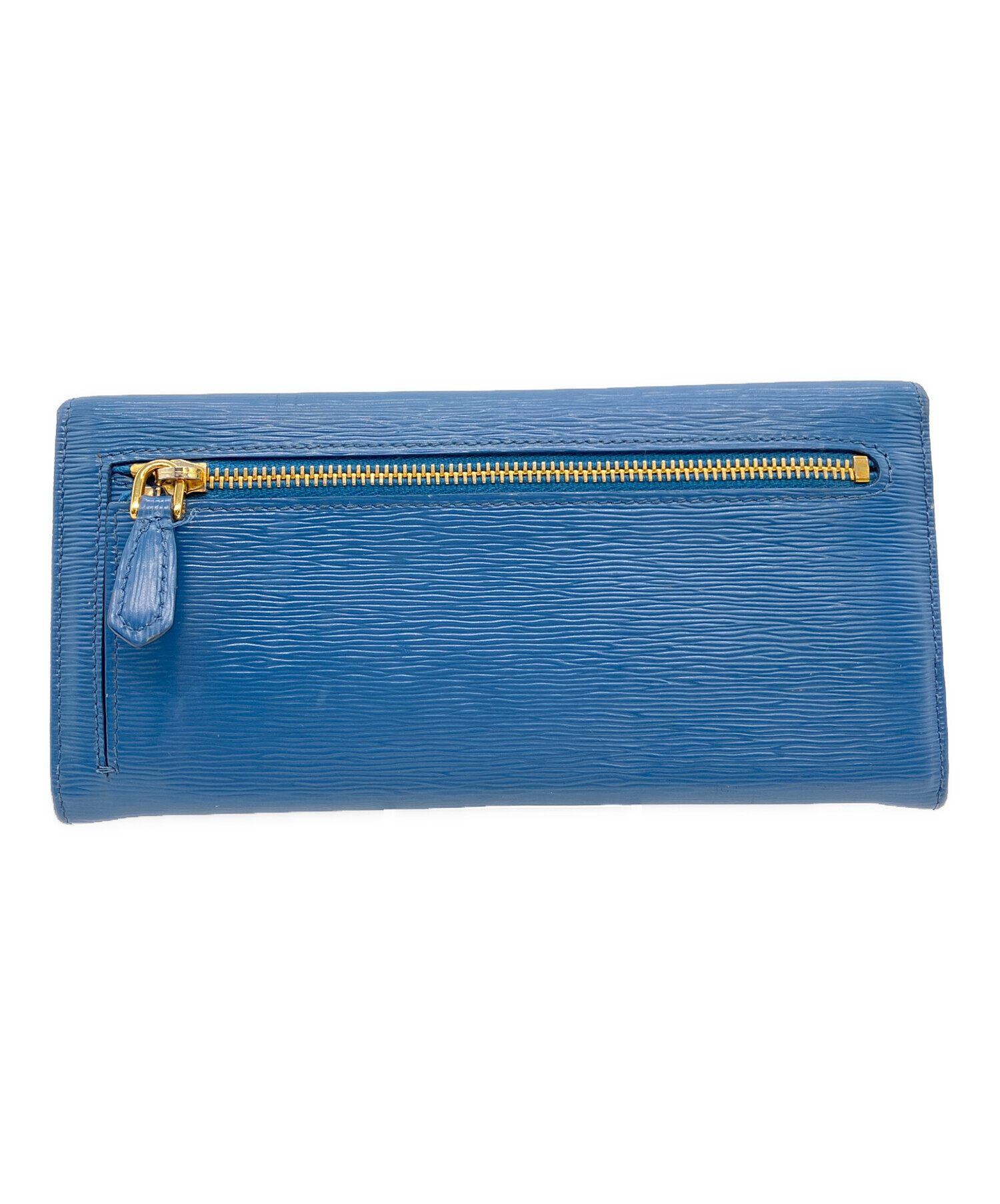 中古・古着通販】PRADA (プラダ) サフィアーノ 長財布 ブルー