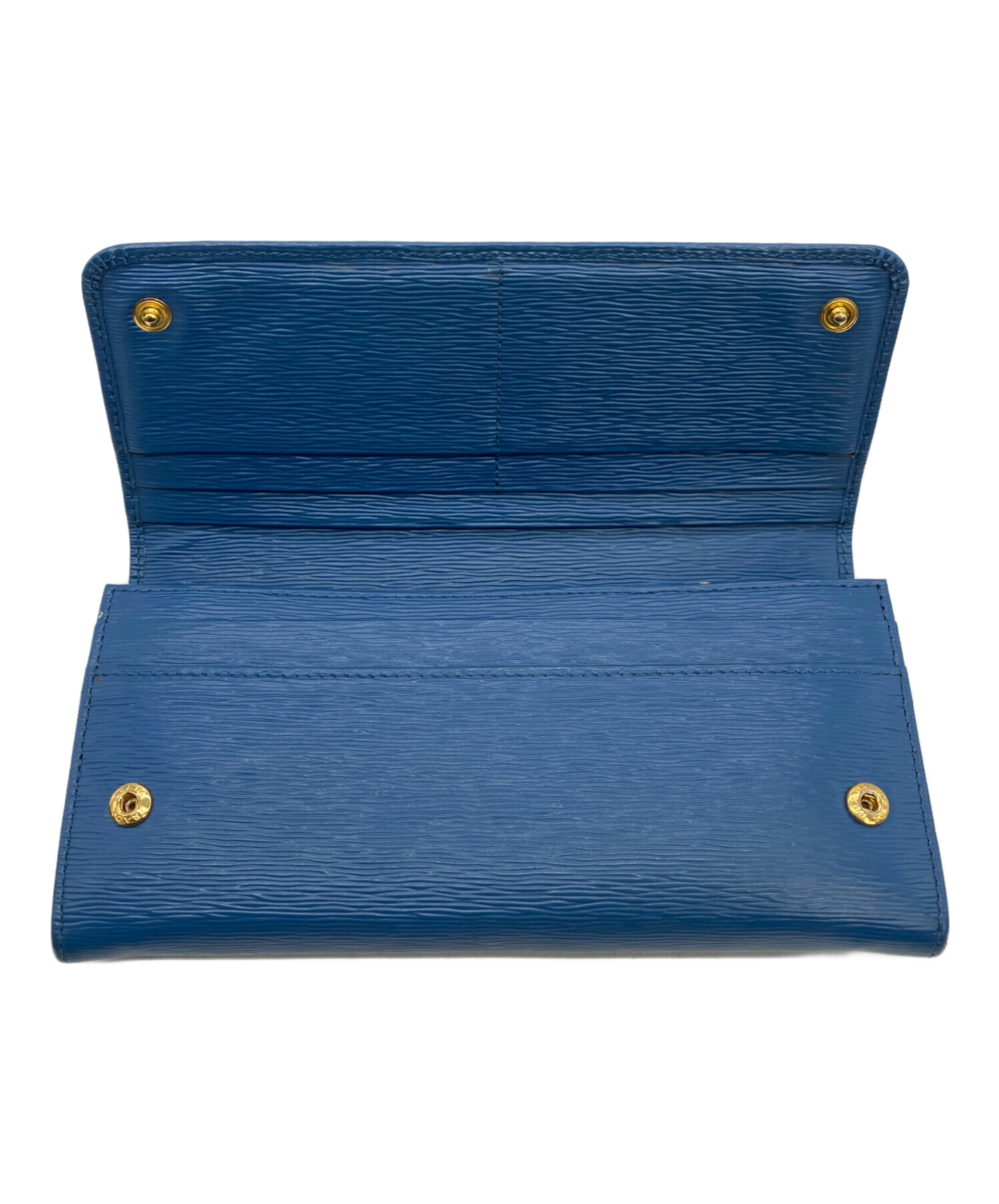 中古・古着通販】PRADA (プラダ) サフィアーノ 長財布 ブルー