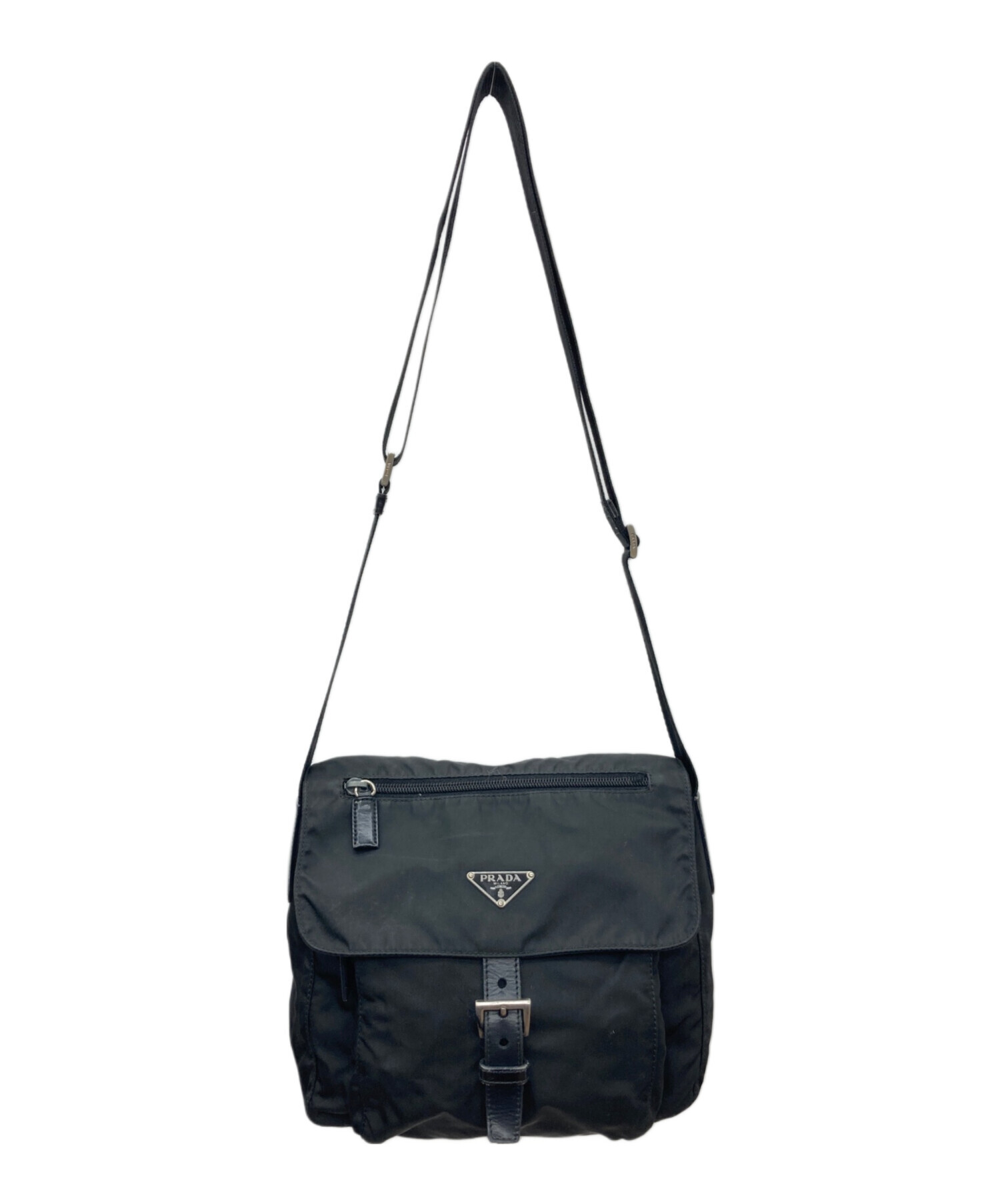 中古・古着通販】PRADA (プラダ) ナイロンショルダーバッグ ブラック