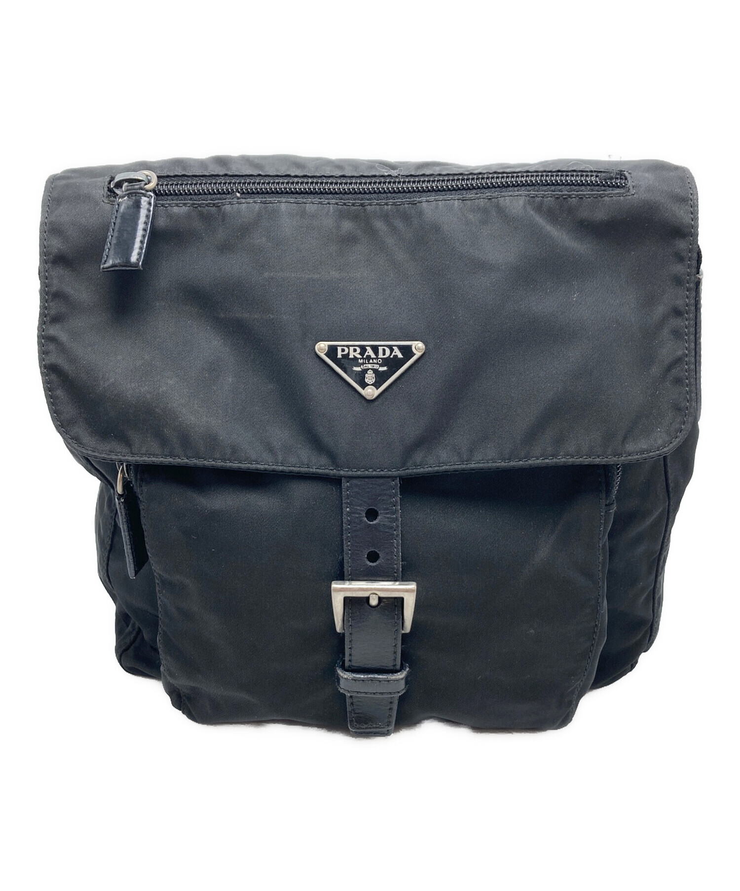 【正規品】プラダ　ナイロンバッグ ショルダー付き PRADA 中古・古着通販】PRADA (プラダ) ナイロンショルダーバッグ ブラック