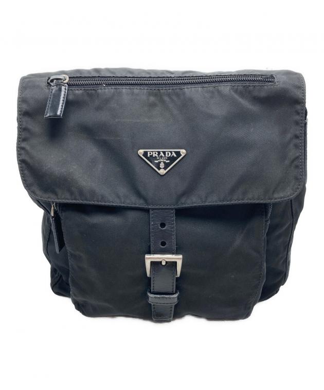 プラダ　ナイロンショルダーバッグ 中古・古着通販】PRADA (プラダ) ナイロンショルダーバッグ ブラック