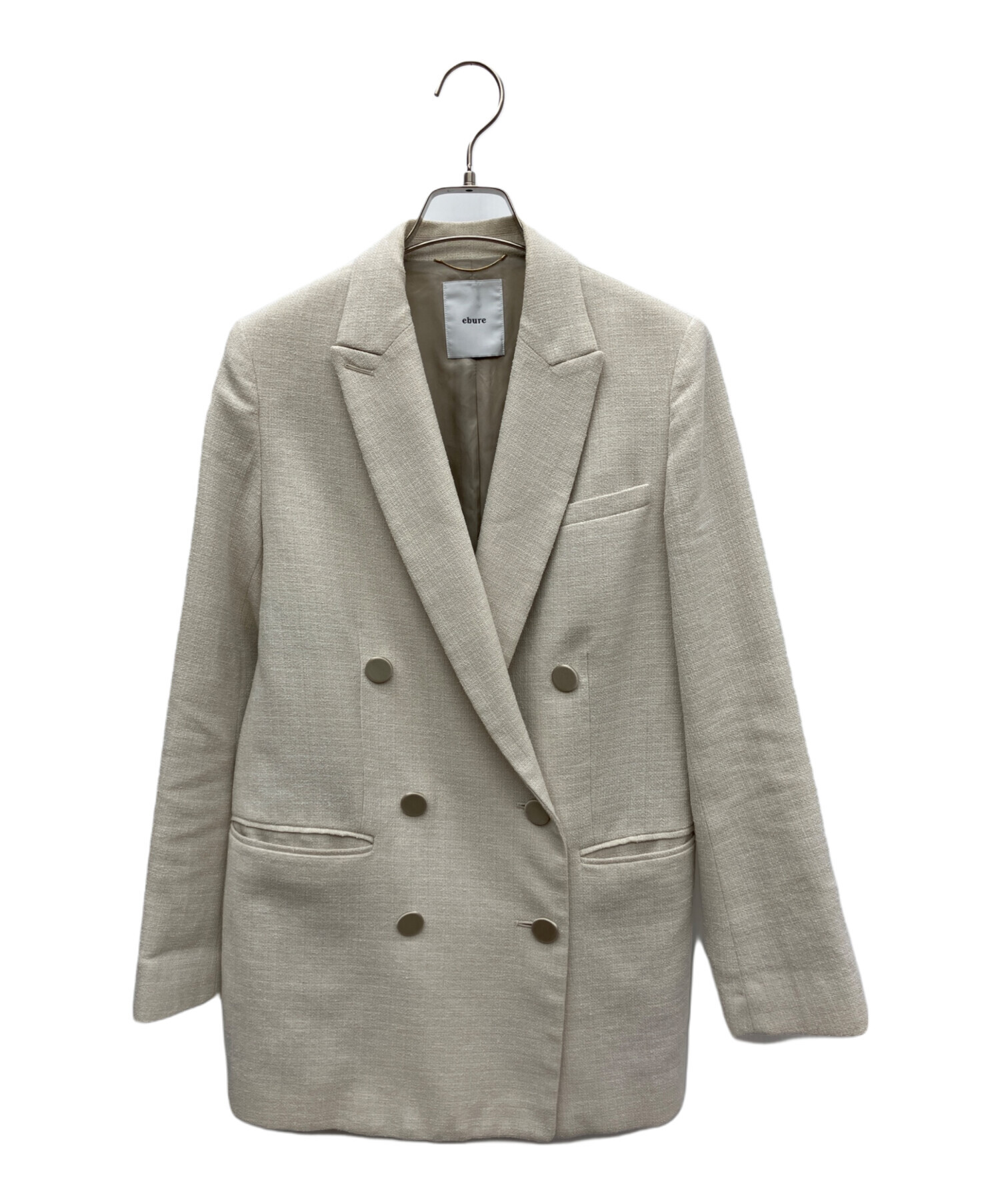 中古・古着通販】ebure (エブール) ツイードジャケット ベージュ