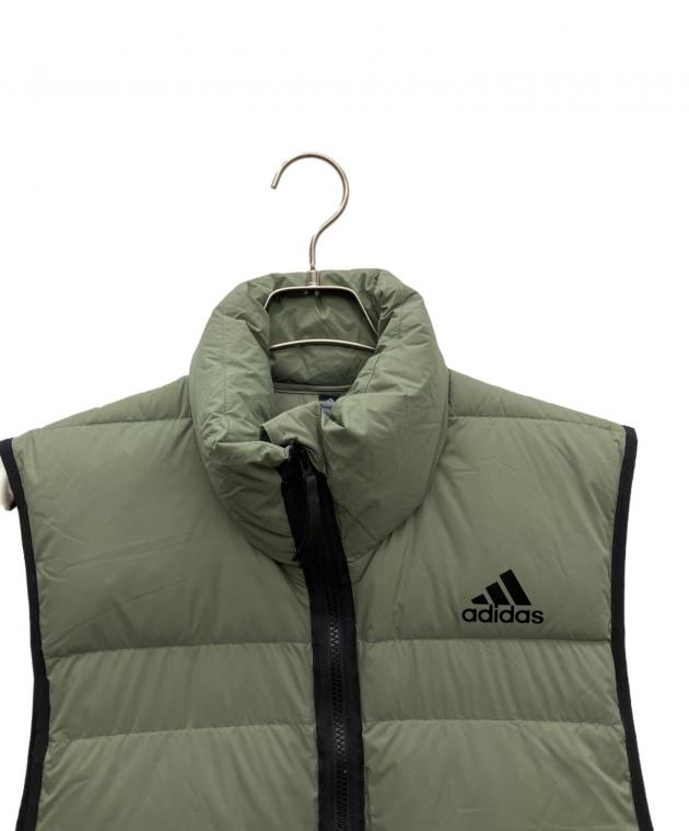 中古・古着通販】adidas (アディダス) ダウンベスト オリーブ サイズ
