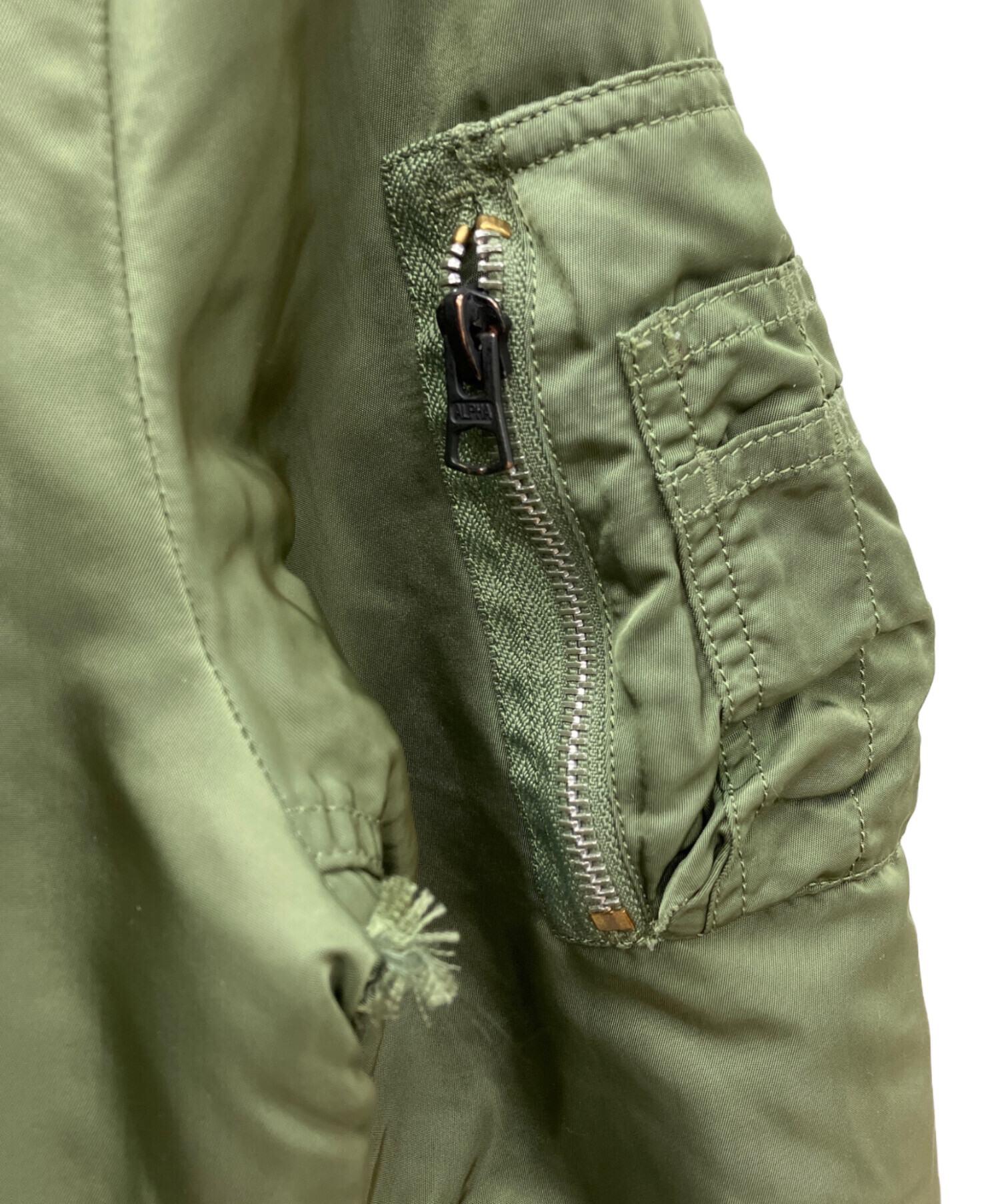 中古・古着通販】ALPHA (アルファ) MA-1ジャケット オリーブ サイズ