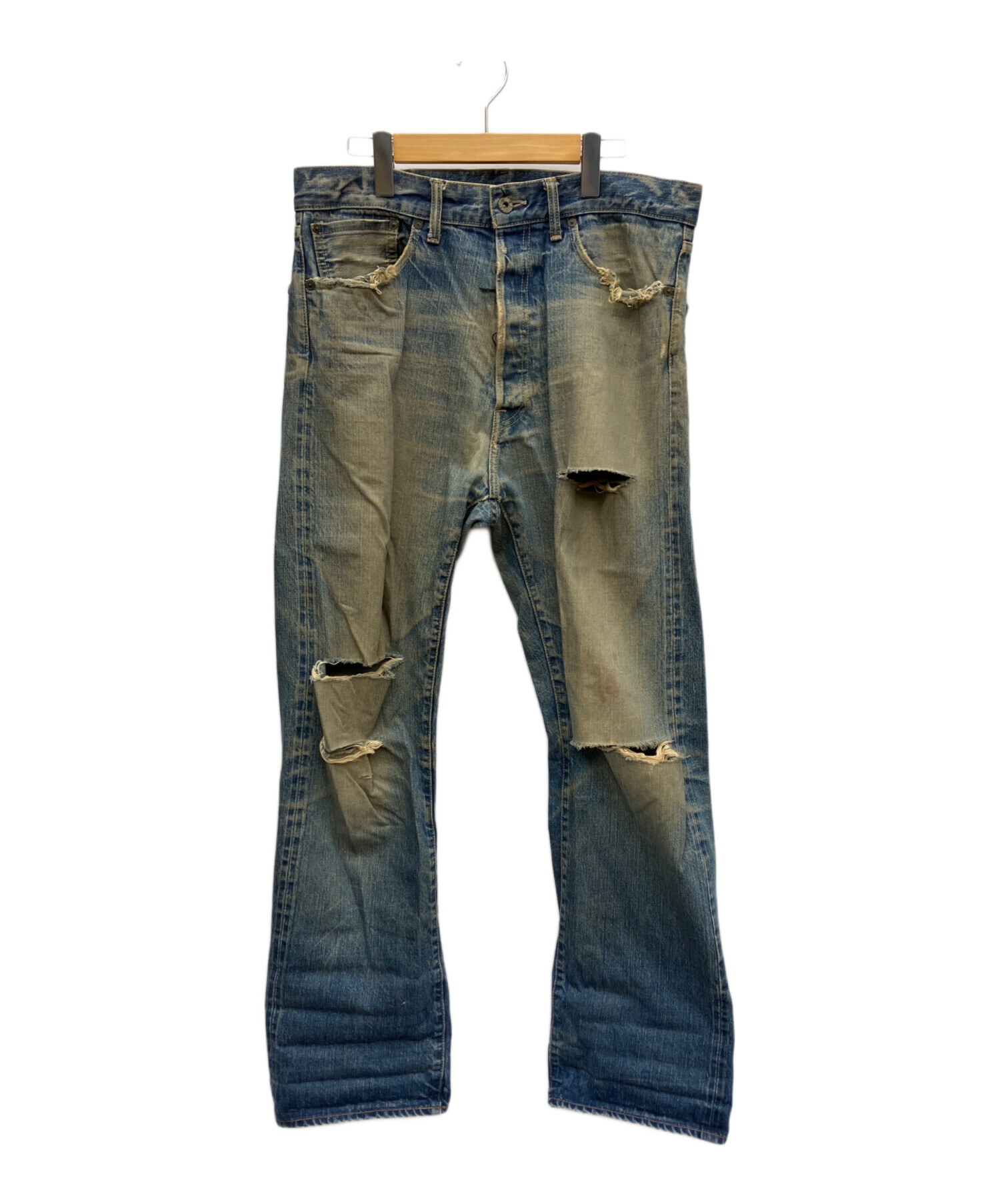 中古・古着通販】TENDERLOIN (テンダーロイン) ダメージデニムパンツ