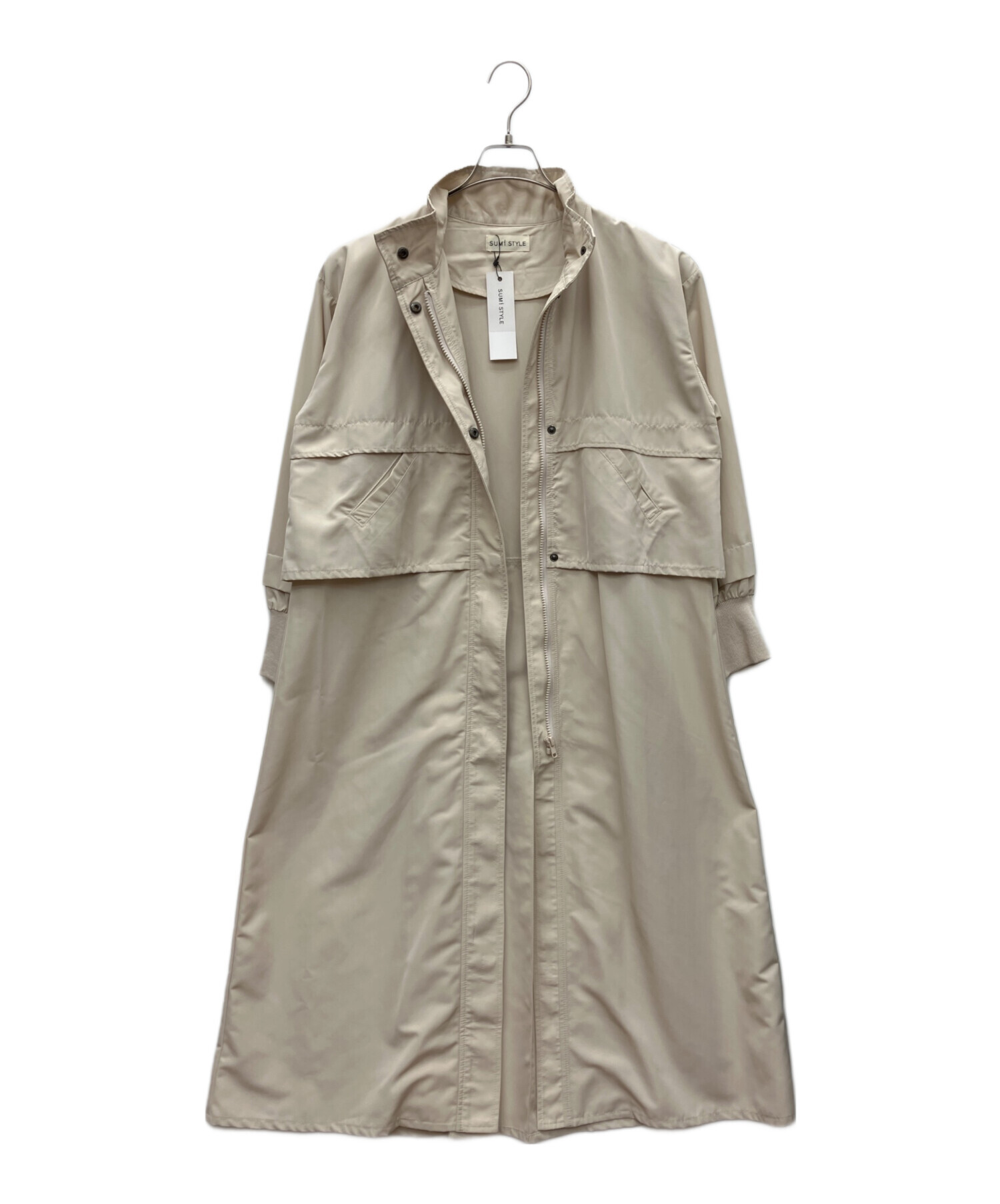 SUMi STYLE ブラック　ロングアウター 中古・古着通販】SUMI STYLE (スミ スタイル) ロングコート ベージュ