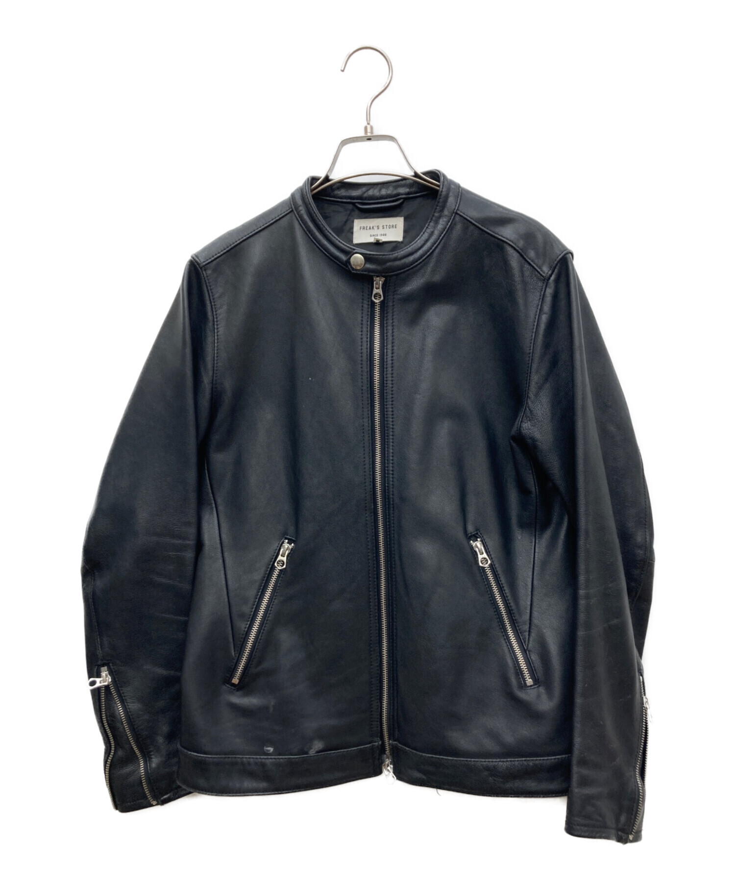【大きい☆XL】フリークストア　シングルライダース ジャケット　ブラック 中古・古着通販】FREAK'S STORE (フリークスストア) シングル